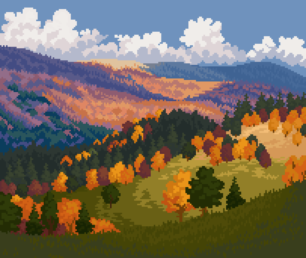 1015x855 October 25 : PixelArt. Pixel art landscape, Cool pixel art, Pixel art background