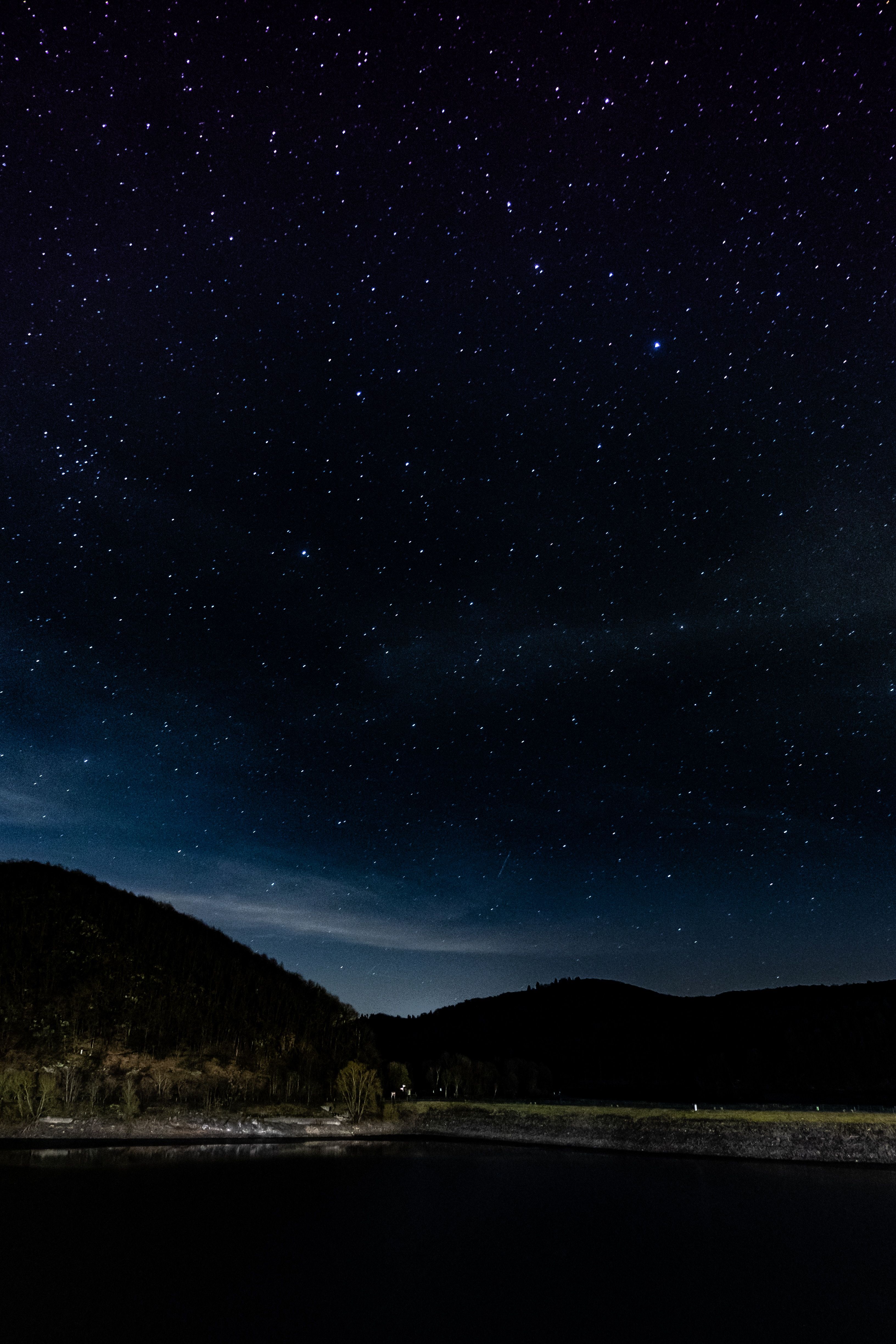 3264x4896 Phone wallpaper: Stars, Dark, Starry Sky, Trees, Night, Germany, Eifel 132622