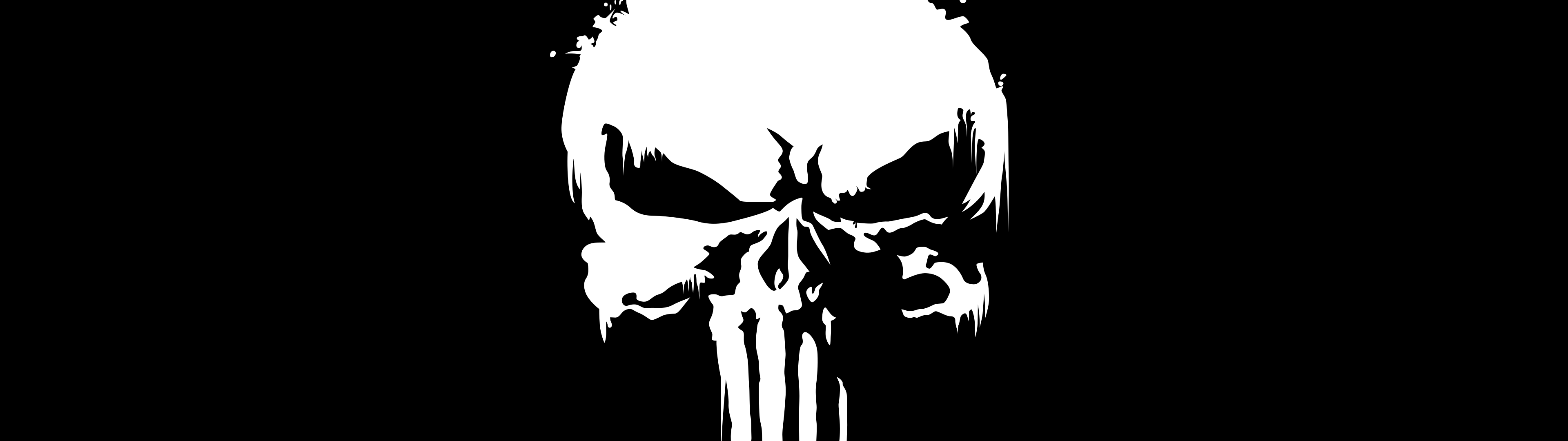 3840x1080 The Punisher Wallpaper 4K, Marvel Comics, Skull