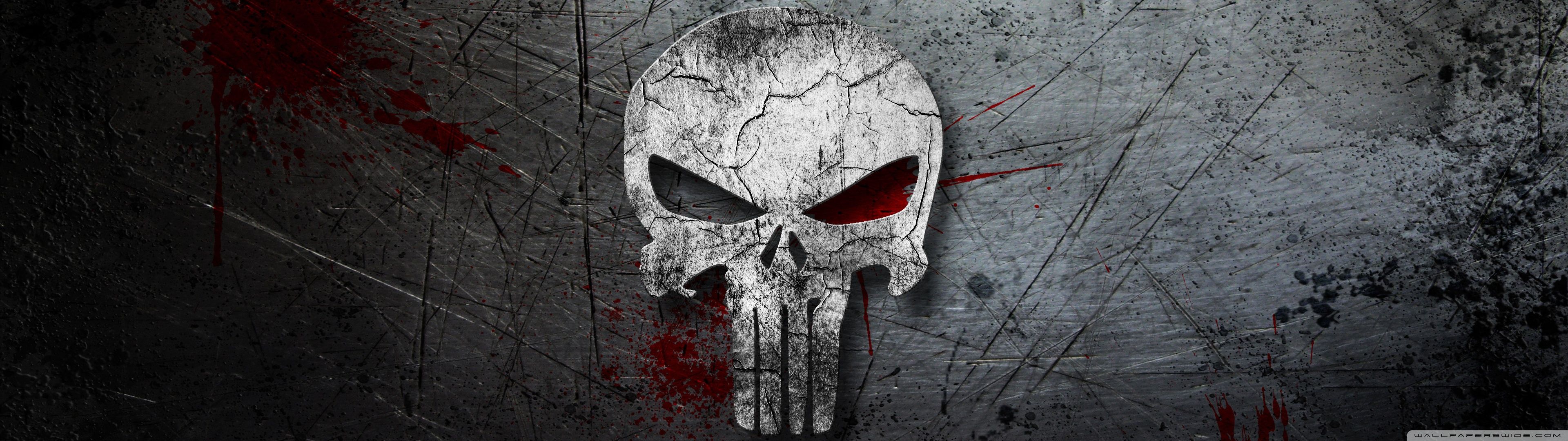 3840x1080 The Punisher Logo 4K UHD Wallpaper for UltraHD Desktop and TV : Widescreen and UltraWide Display : Dual Monitor : Smartphone and Tablet Devices