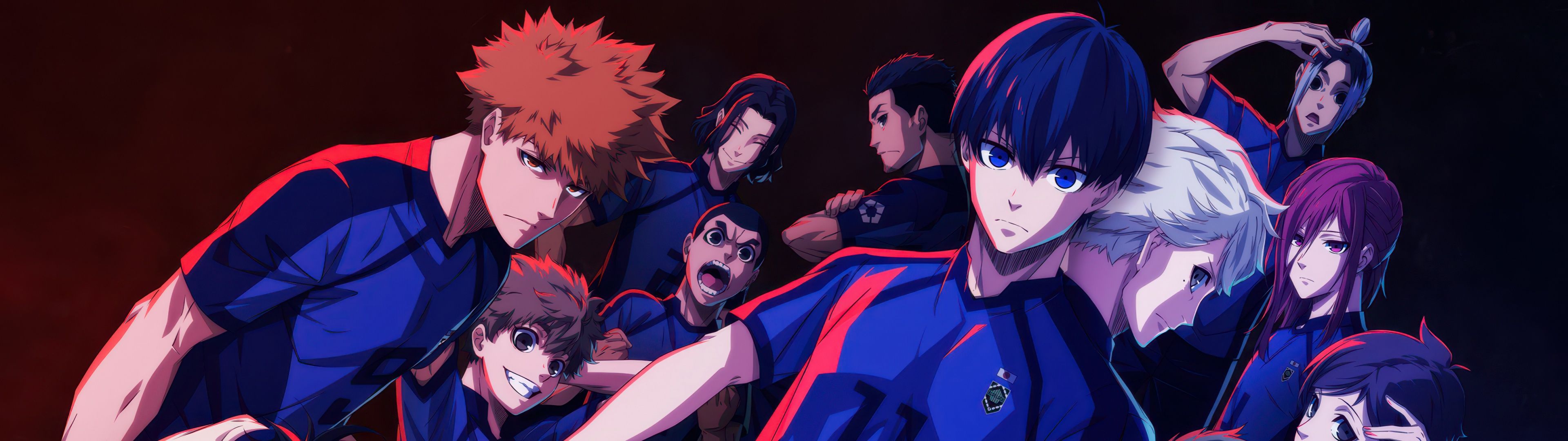 3840x1080 Team Z (Blue Lock) Wallpaper 4K, Ultrawide, Yoichi Isagi