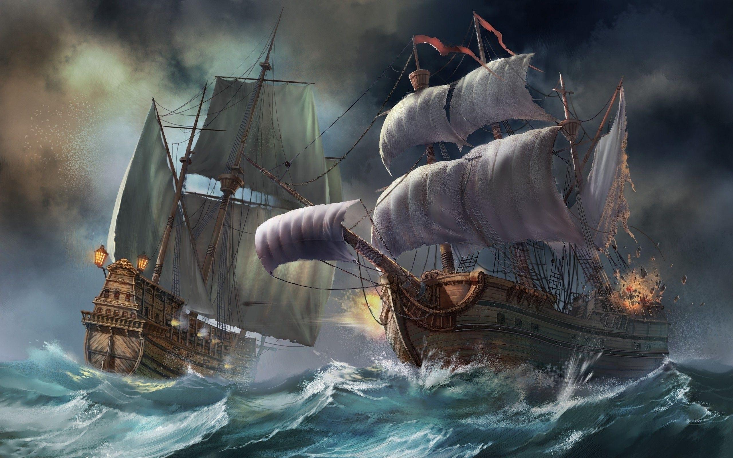 2560x1600 Pirate Ship Wallpaper HD