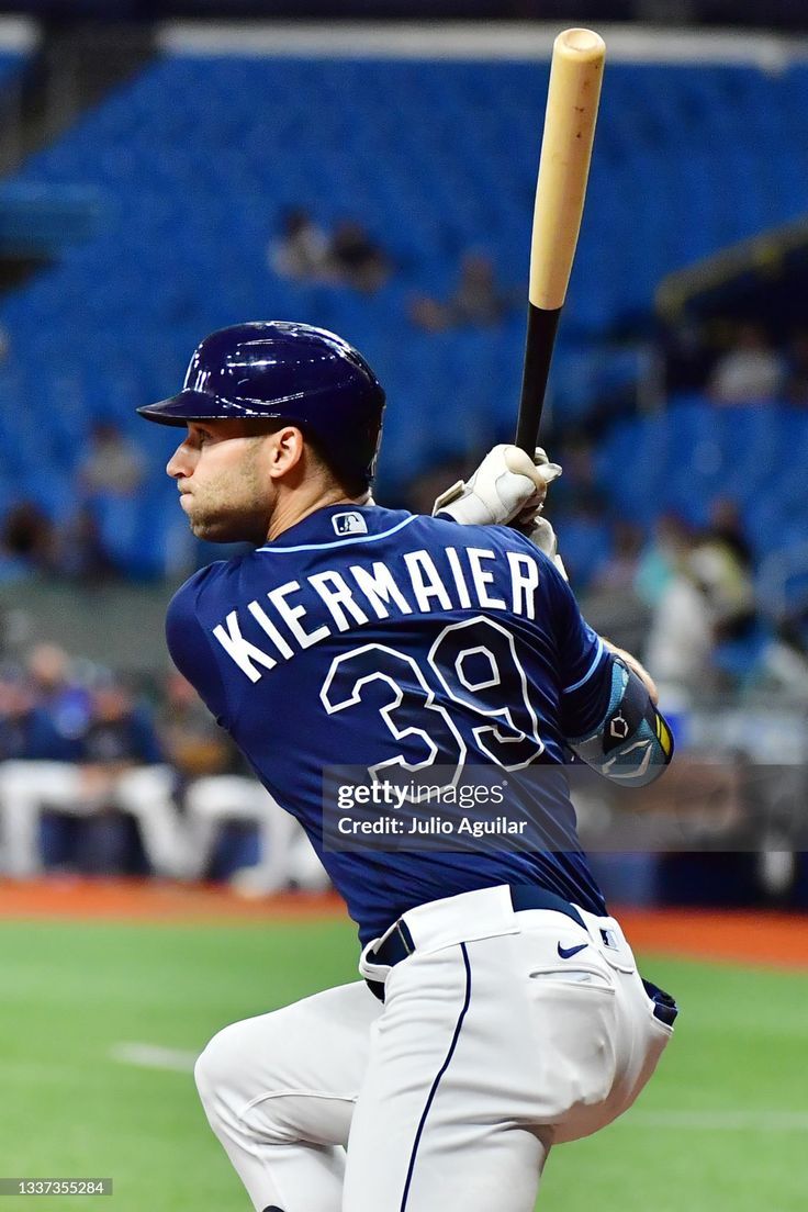 736x1104 Kevin Kiermaier of the Tampa Bay Rays hits a double in the fourth