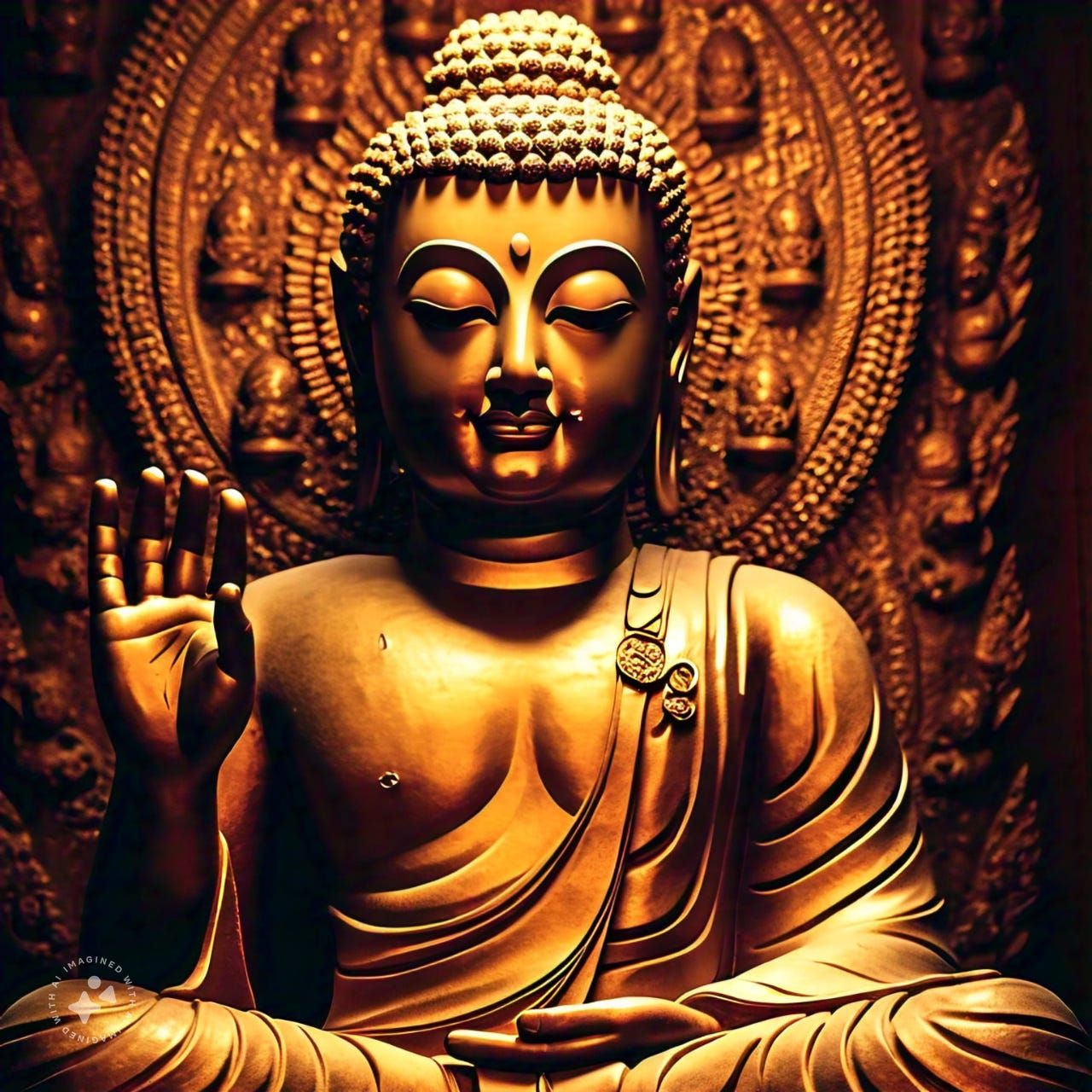 1280x1280 Abhaya Mudra: Symbolizing Fearlessness and Divine Protection.