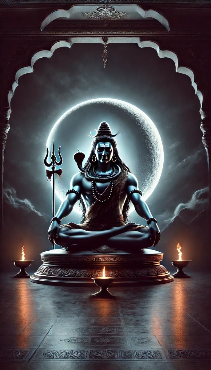 686x1200 Lord Shiva as Mahakal in Meditation