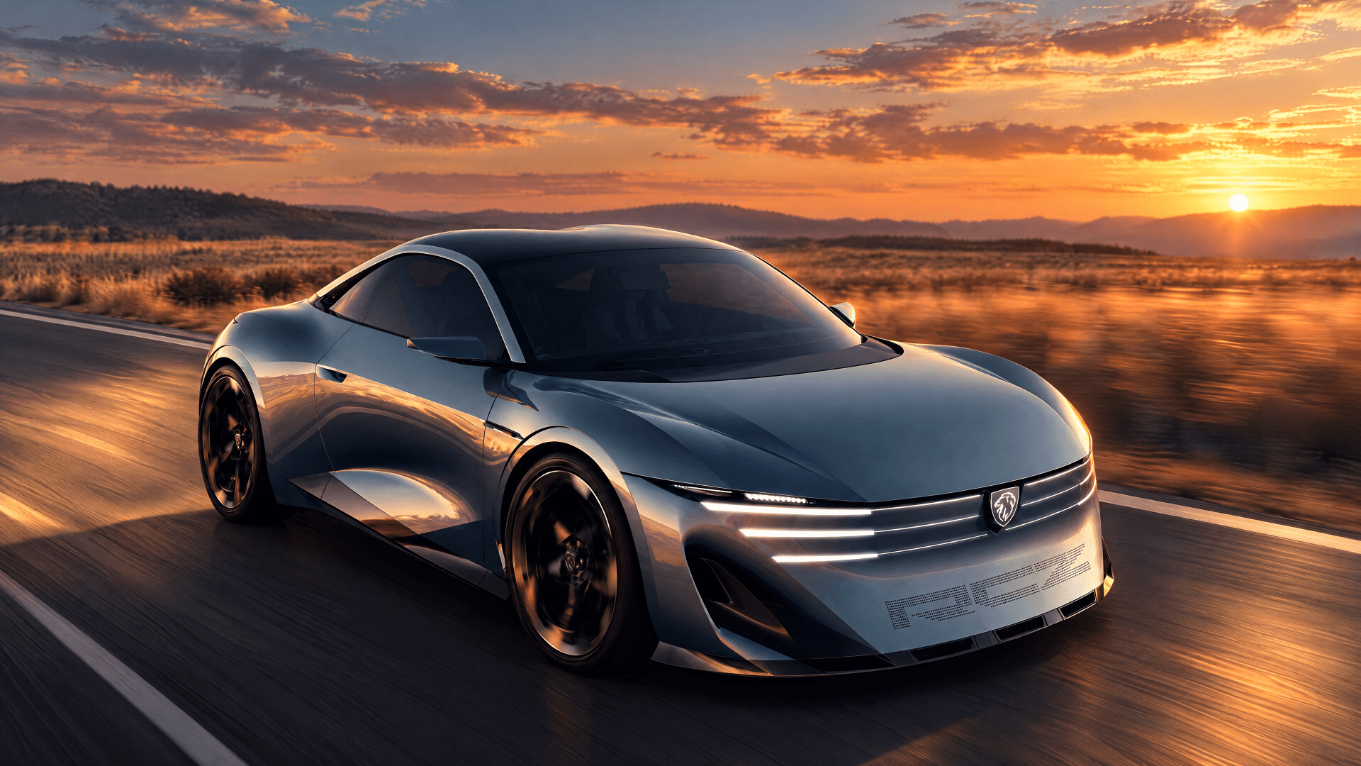 1920x1080 Peugeot RCZ Vision at Sunset
