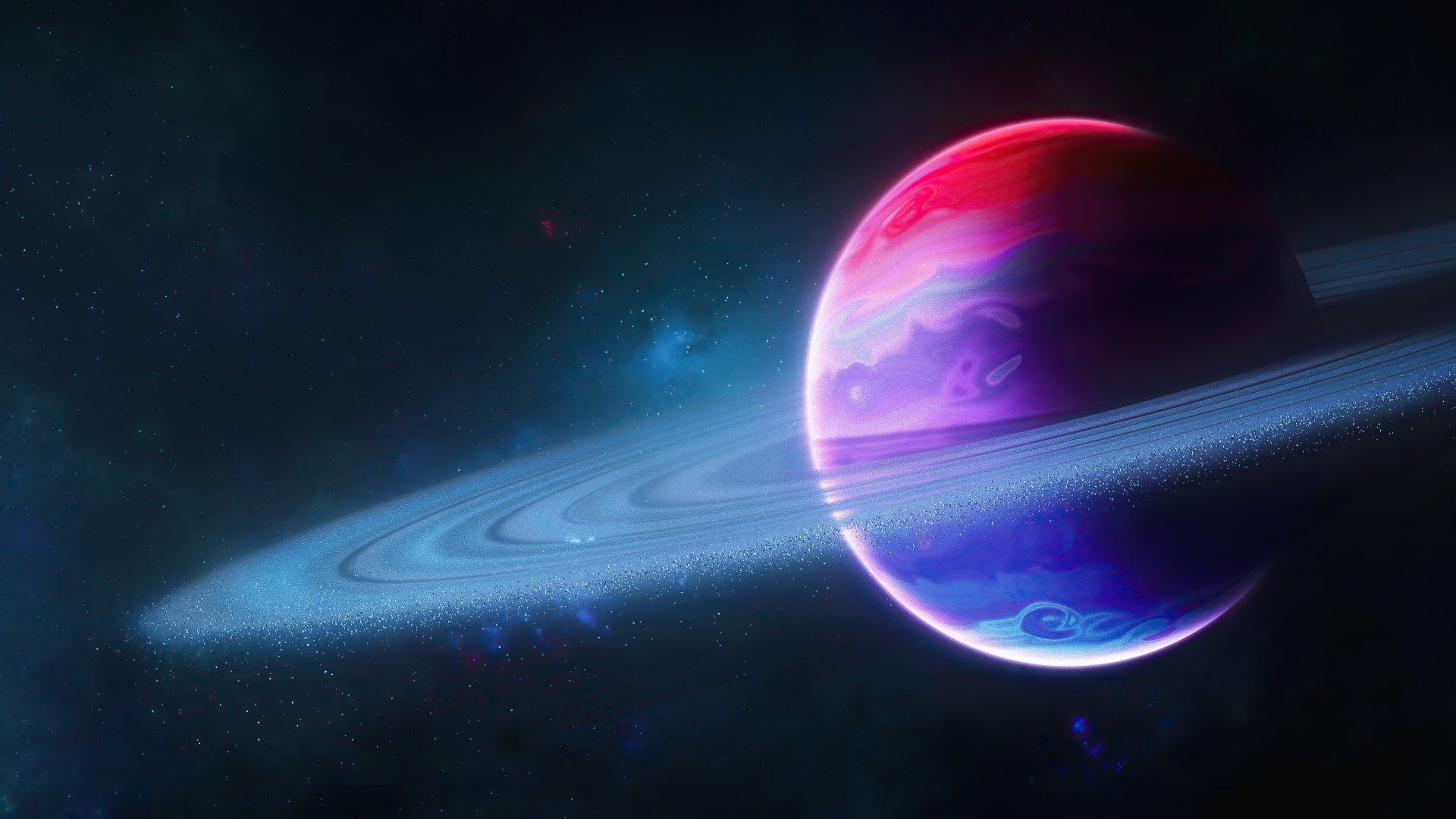 1920x1080 Ringed Sci‑Fi World