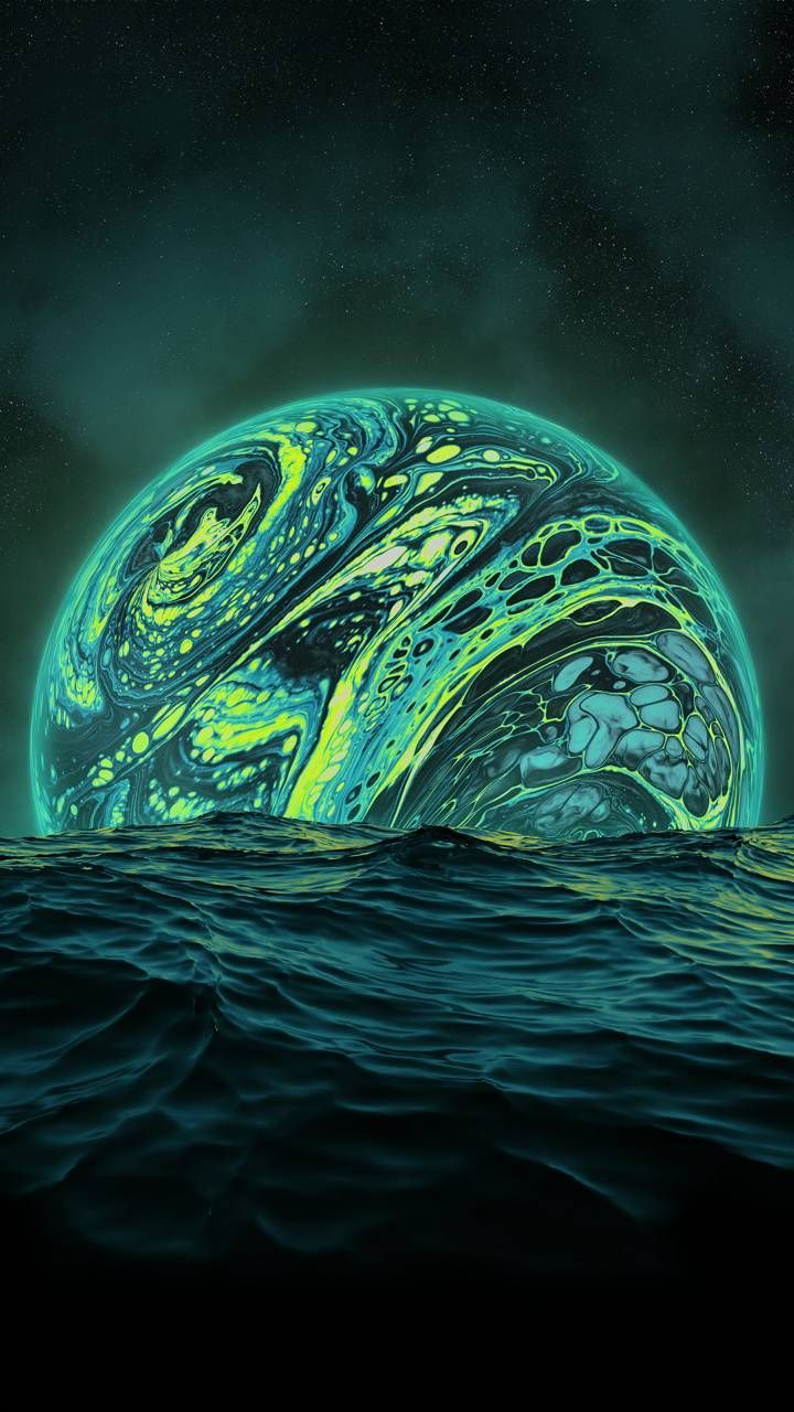 720x1280 808 ideas. teal planet, XXXTentacion wallpaper cartoon, green and blue planet design