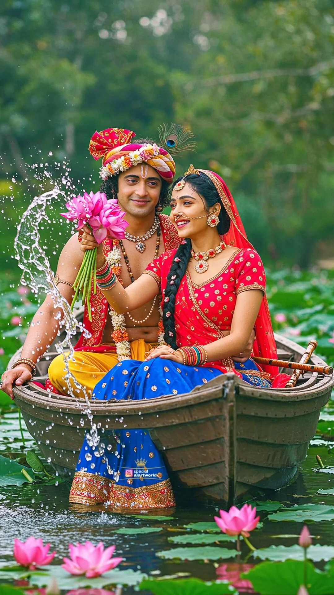 1079x1920 Radha Krishna Romantic Love HD Wallpaper. Beautiful Krishna Radha Boat Image Krishna Photo