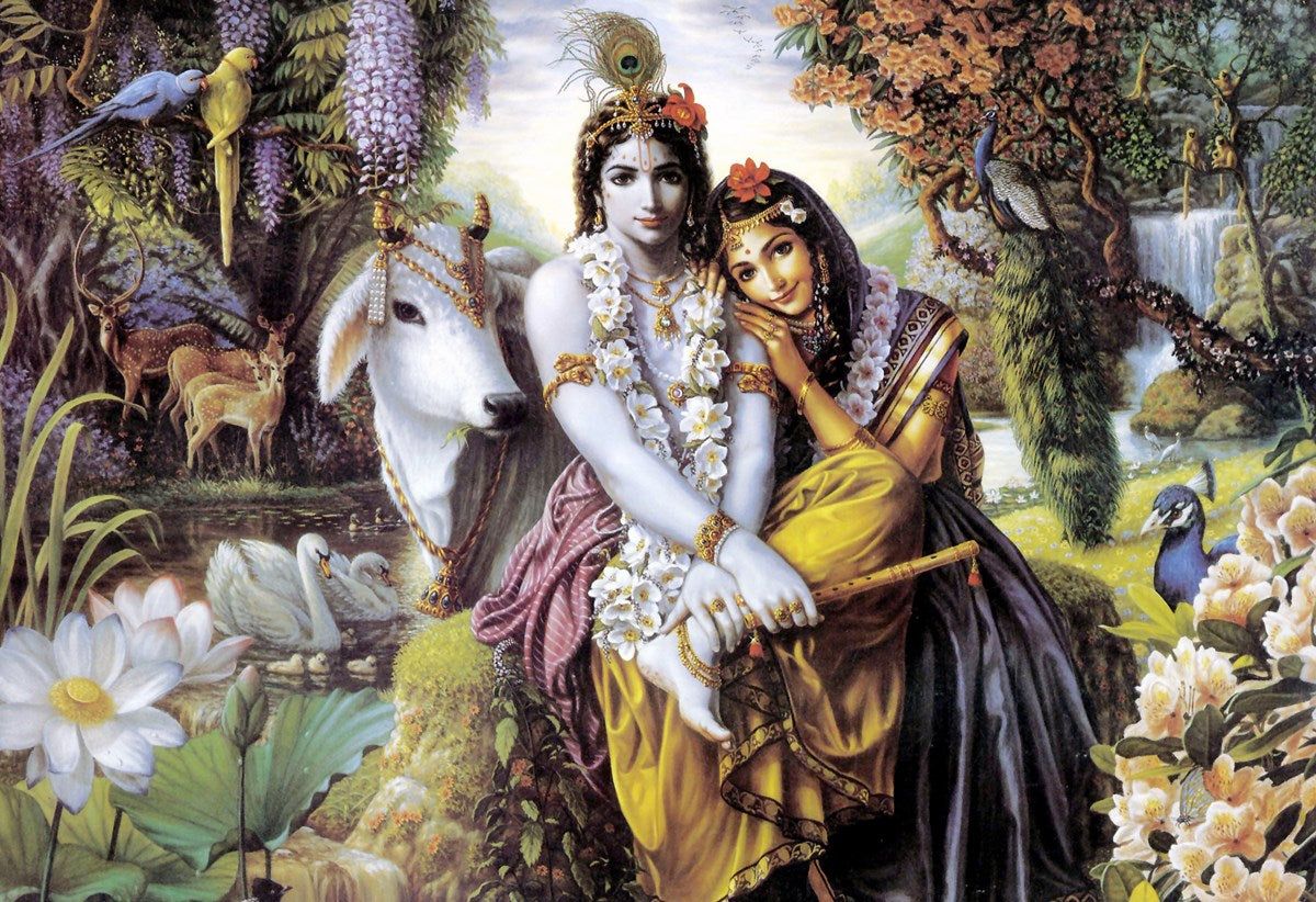 1200x822 Radha Krishna in Beautiful Forest Wallpaper
