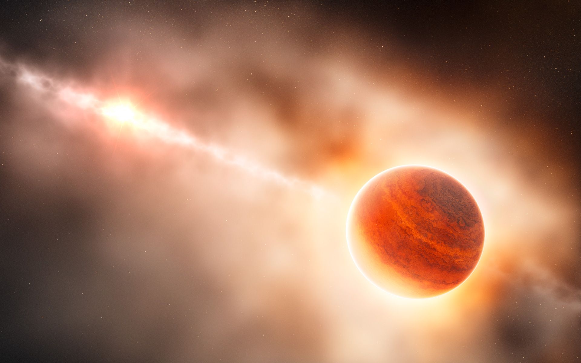 1920x1200 Gas Giant Planet Forming Around Young Star Space Wallpaper