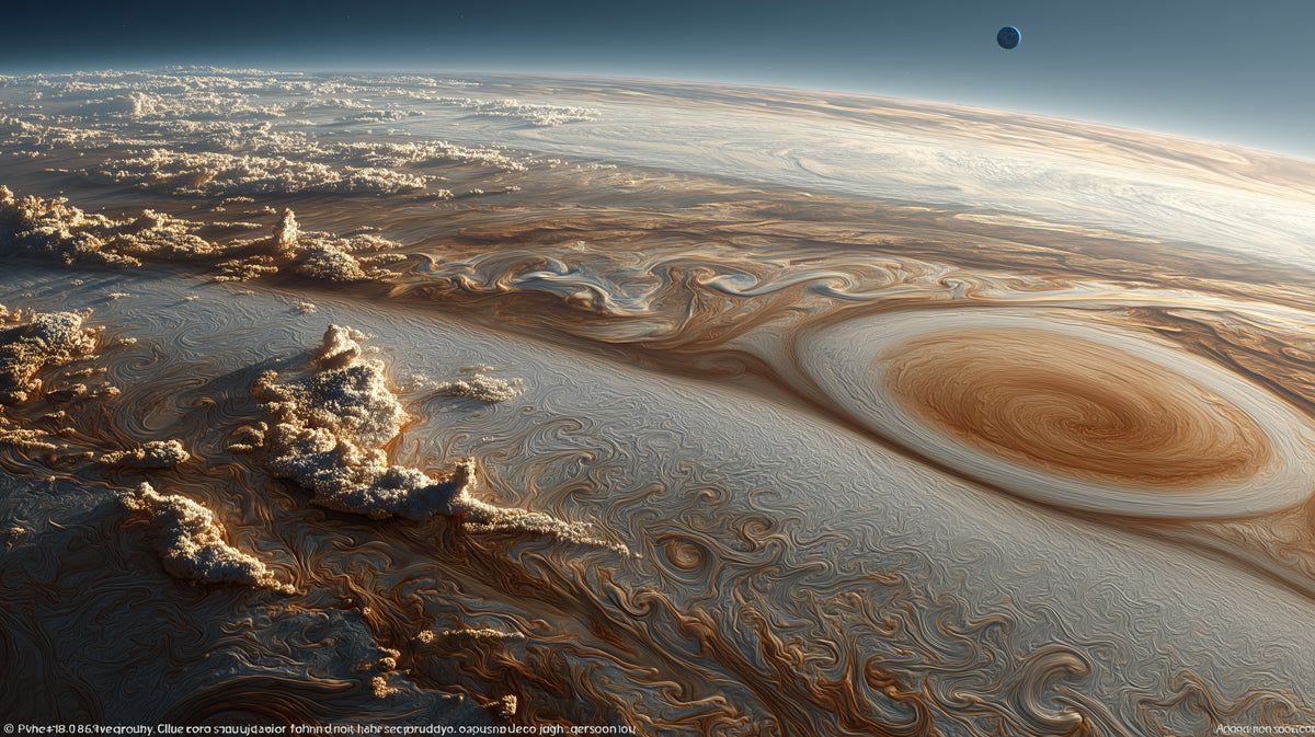 1200x673 Gas Giant Planetary Vortex Mural Wallpaper