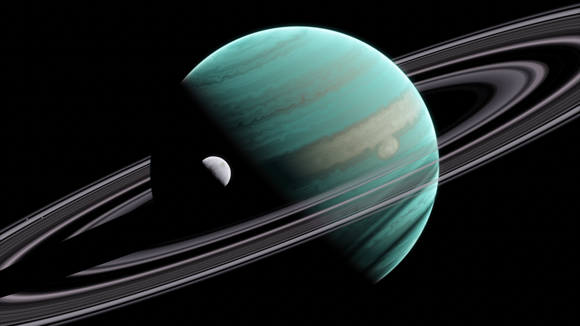 1920x1080 Gas giant with rings