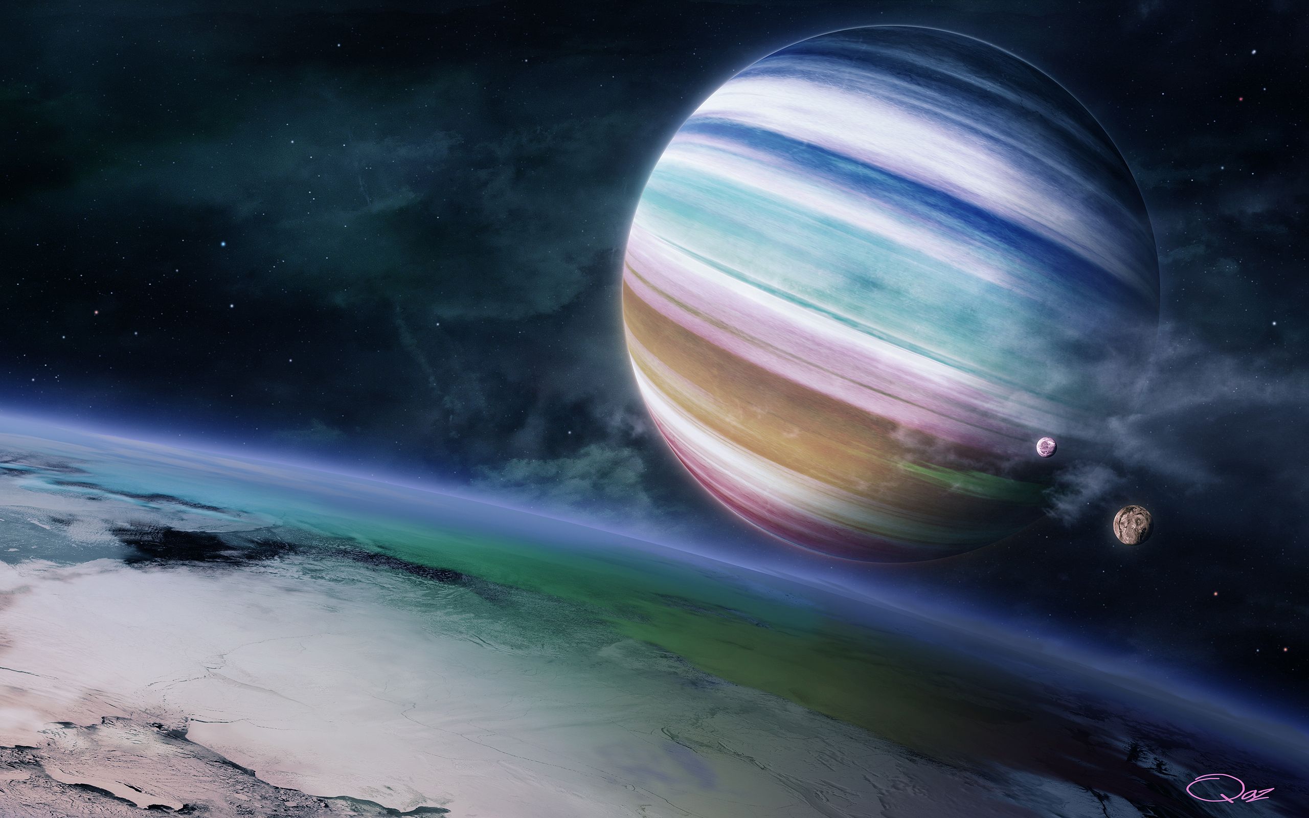 2560x1600 Free planet, gas giant 2K wallpaper for desktop and phone