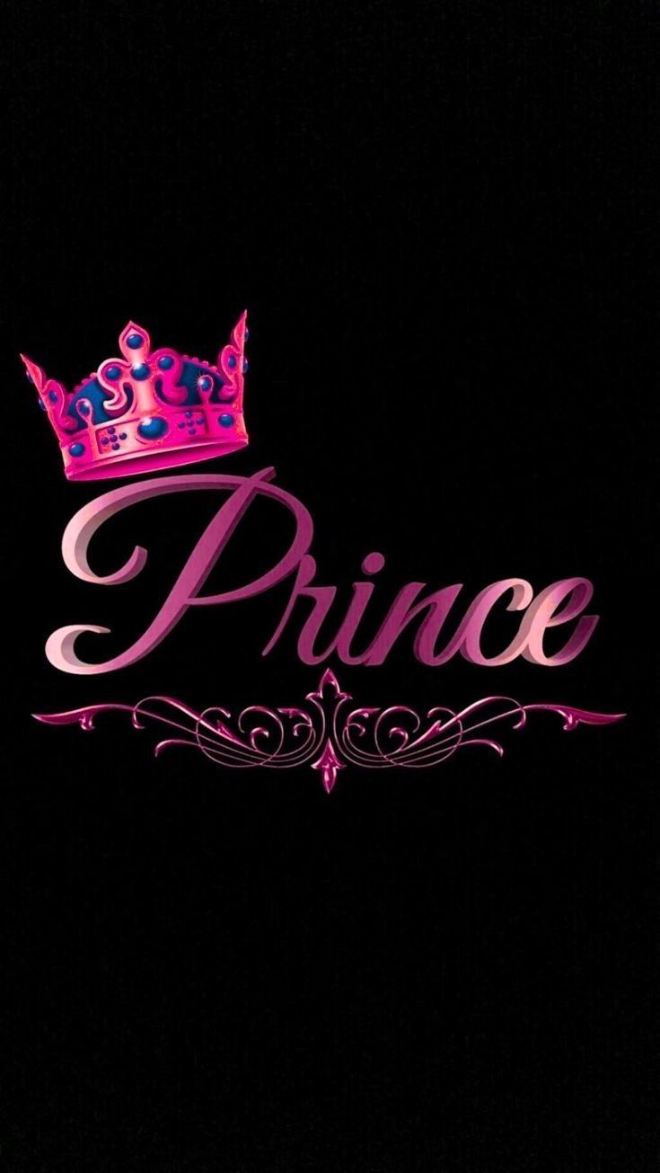 735x1305 Prince Crown Name Wallpaper. Princy name wallpaper, Pink crown on black background, Princess name wallpaper