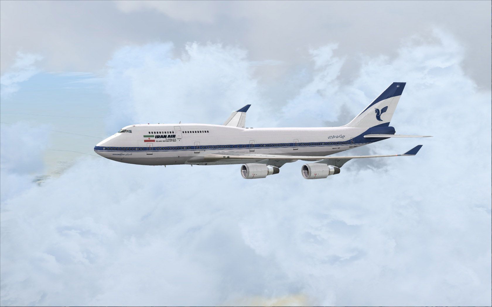 1680x1050 Iran Air Boeing 747 400 (Old Colors)