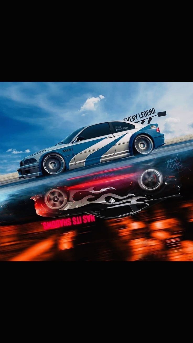 736x1309 The Most Wanted 2005 M3 and Mustang. Bmw m3 gtr art, Bmw m3 gtr need for speed wallpaper, Cars and bikes