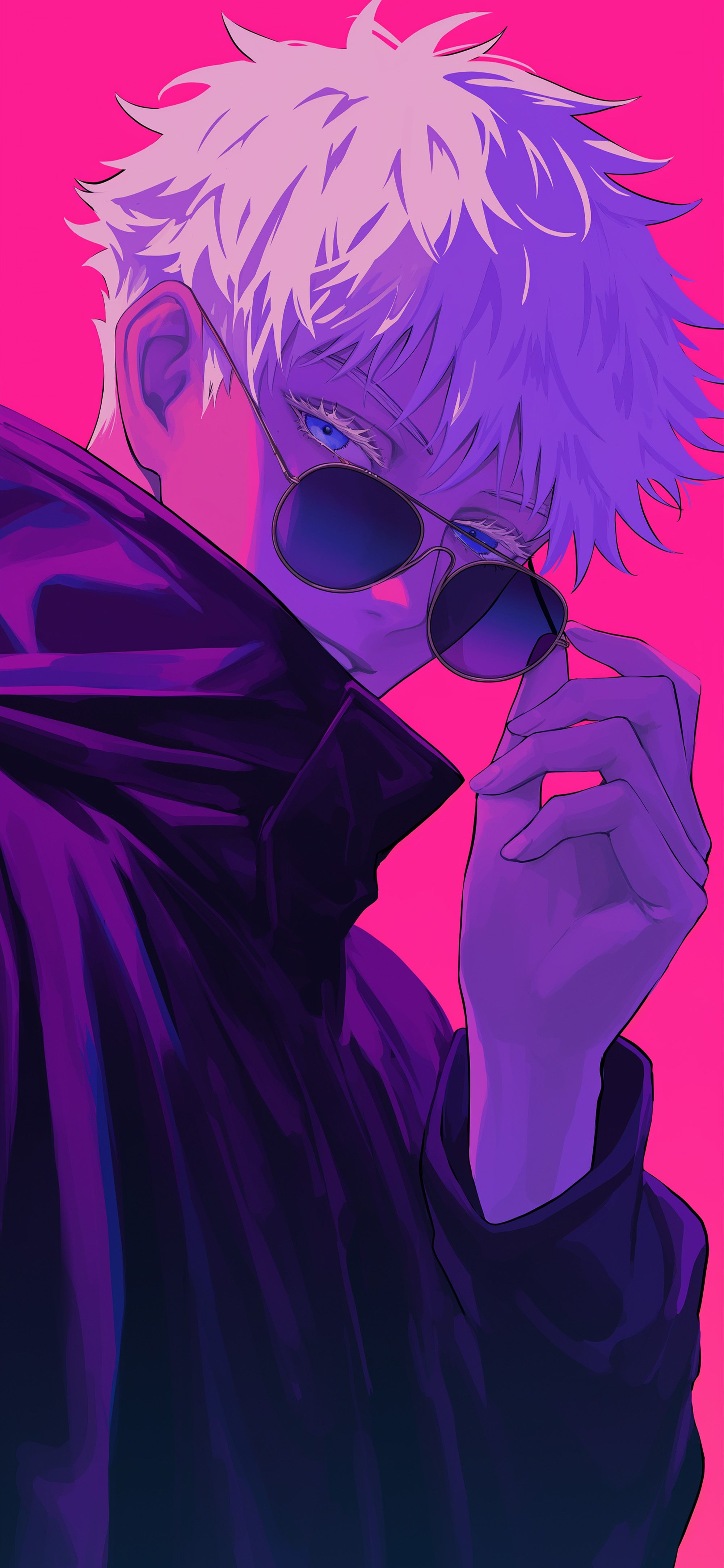 2000x4329 Satoru Gojo Neon Anime Wallpaper Kaisen Wallpaper