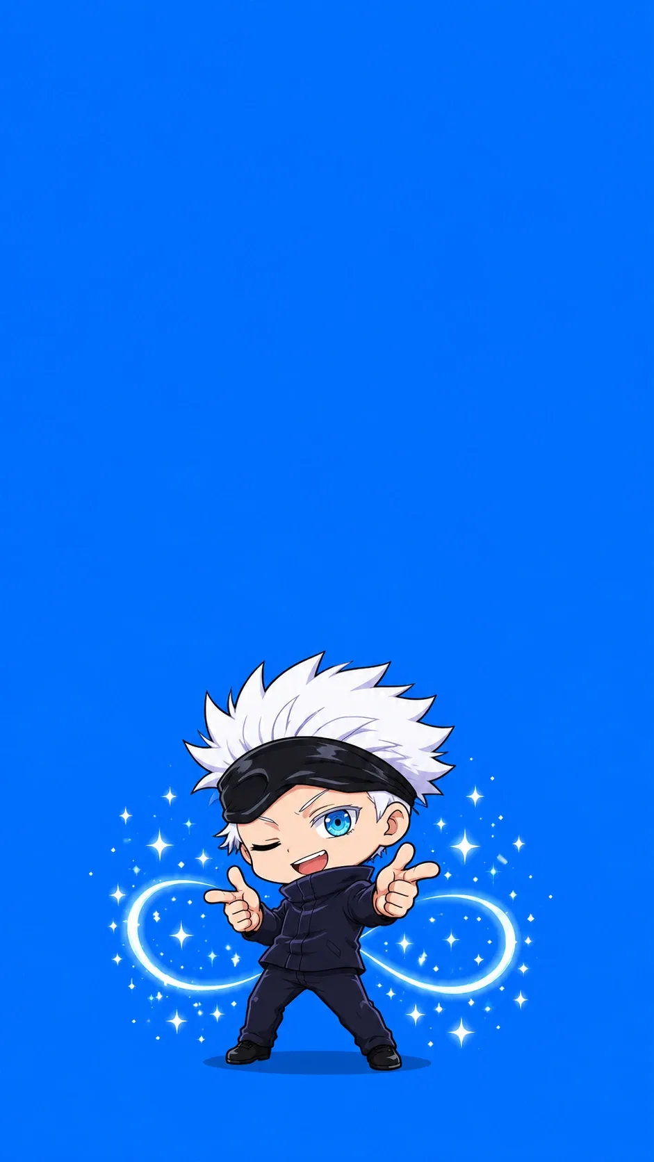 941x1672 Gojo Satoru Chibi Fan Art Blue Infinity 4K Wallpaper