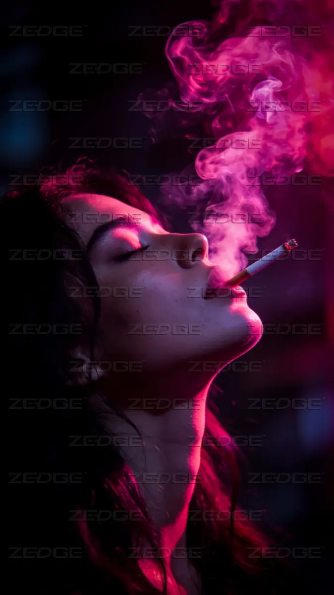674x1198 Neon Smoke Girl Wallpaper wallpaper