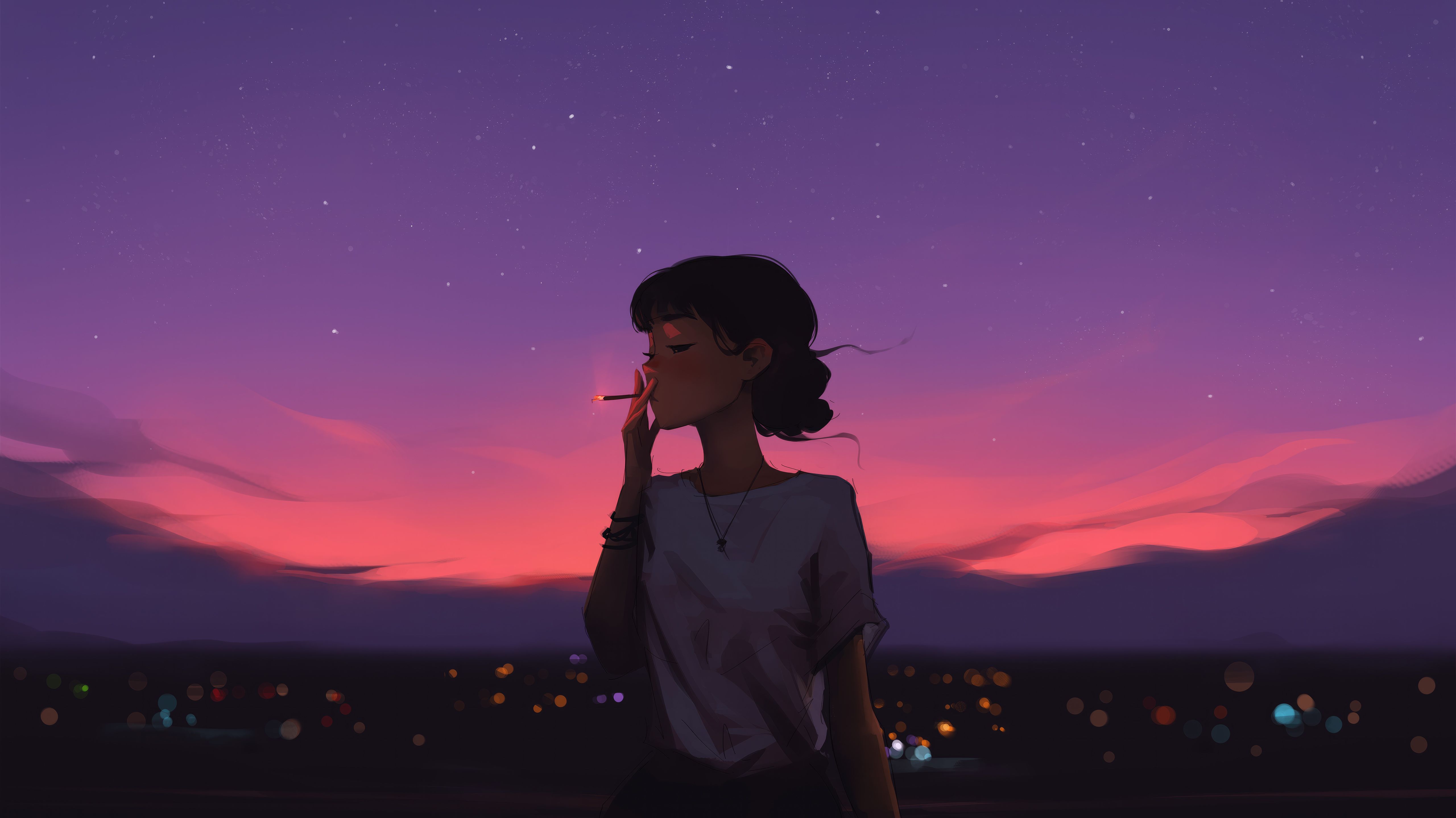 5120x2880 Lofi Girls Smoking Evening And Chillin Wallpaper, HD Artist Wallpaper, 4k Wallpaper, Image, Background, Photos and Picture