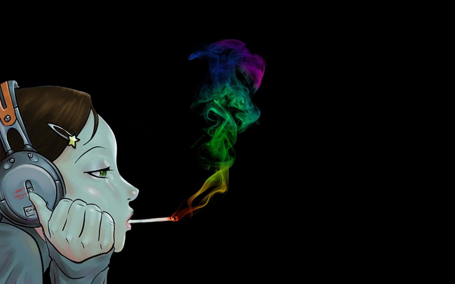 1920x1200 Download Girl Smoking Digital Art Wallpaper