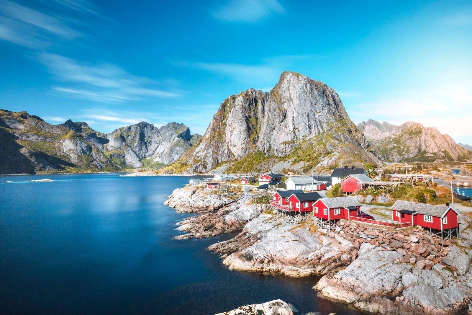 1600x1067 Wallpaper Mural fishing houses on a Norwegian fjord