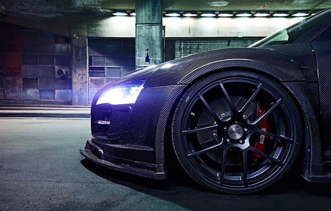 1332x850 Wallpaper Audi, Light, Glow, Night, Tuning, Brake, Carbon Fiber, Wheel image for desktop, section audi