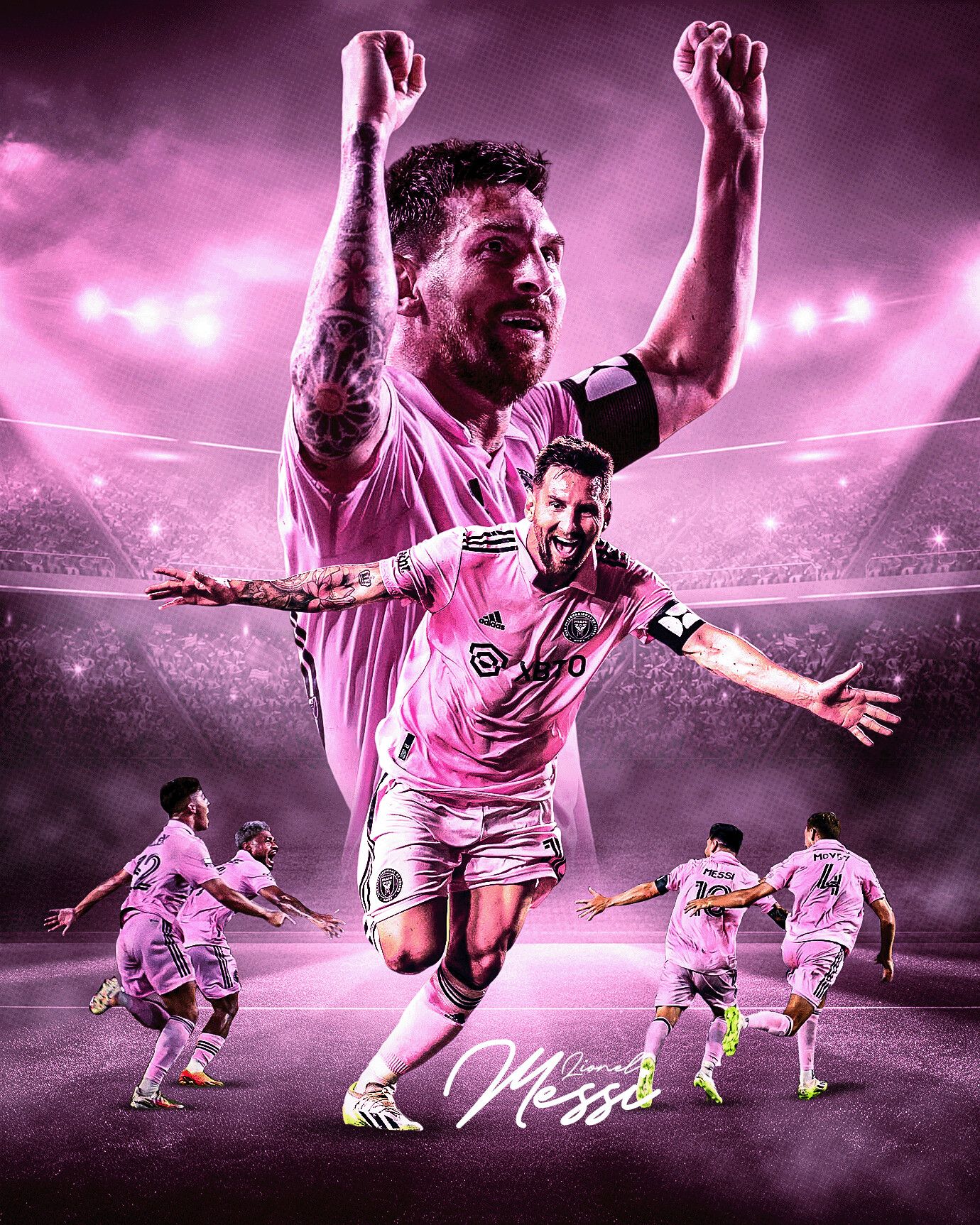 1380x1725 Inter Miami Adidas Messi Poster Miami Inter Design ZERMU IPhone 13 Case With Lionel Messi Design