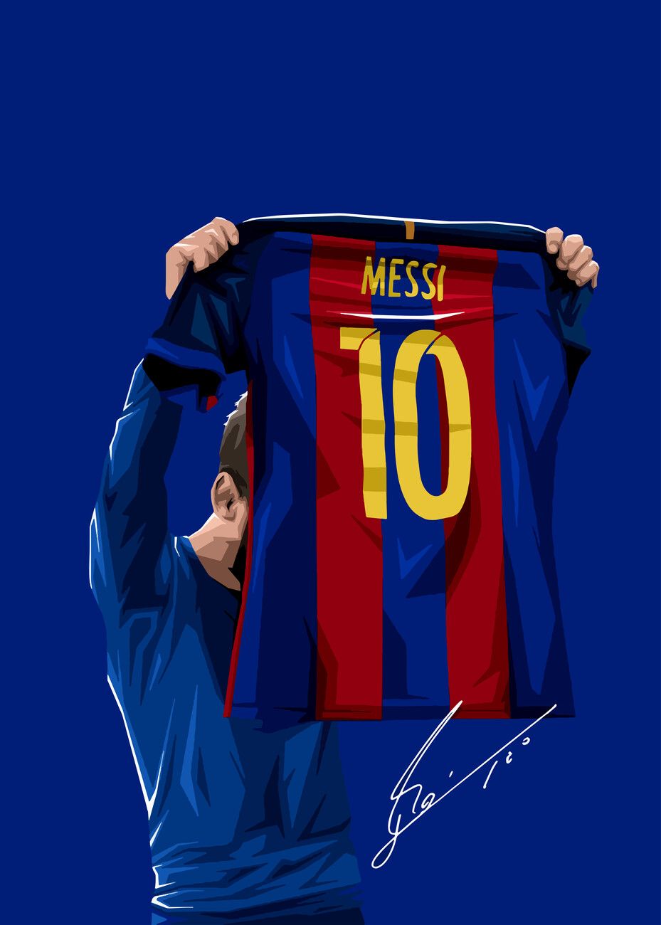 929x1300 Poster Drawing Art Lionel Messi Jersey Illustration Poster. Wall Art 1 FREE
