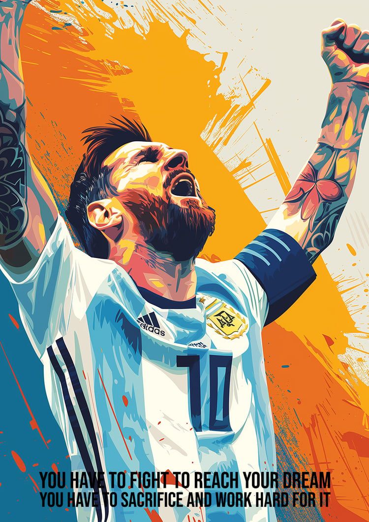 750x1060 Lionel Messi Argentina poster, wallpaper, digital download