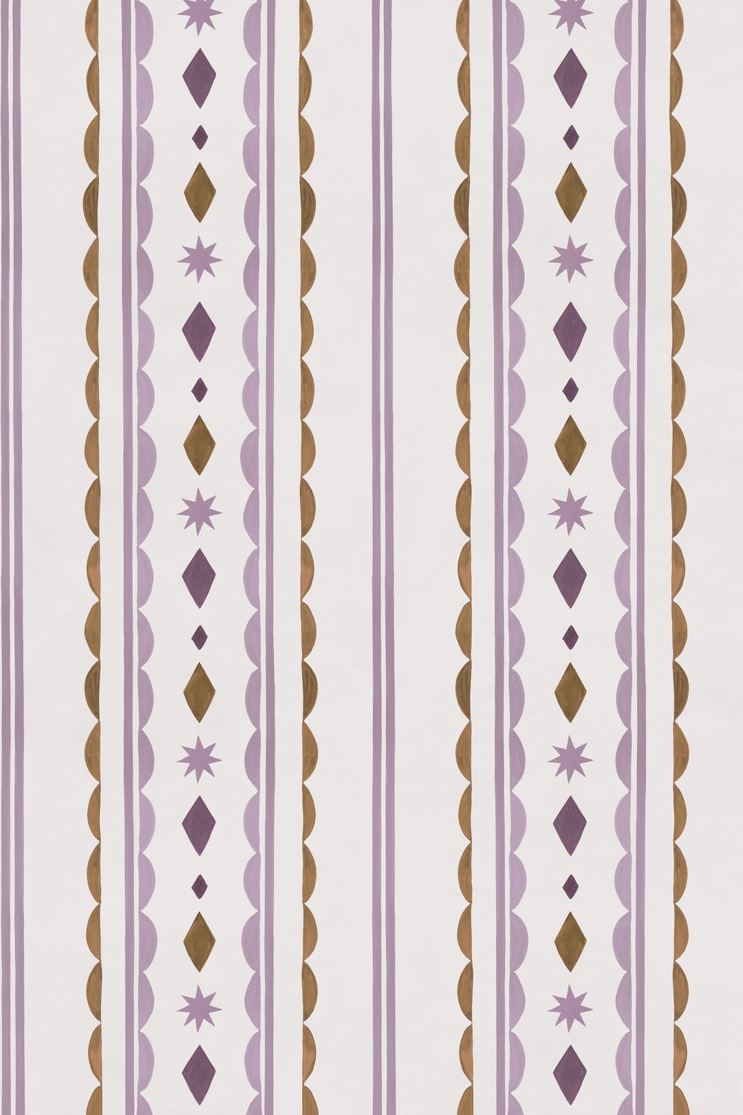 1080x1620 Whimsical Stripes Lilac Wall Mural. Playful Kids Wallpaper