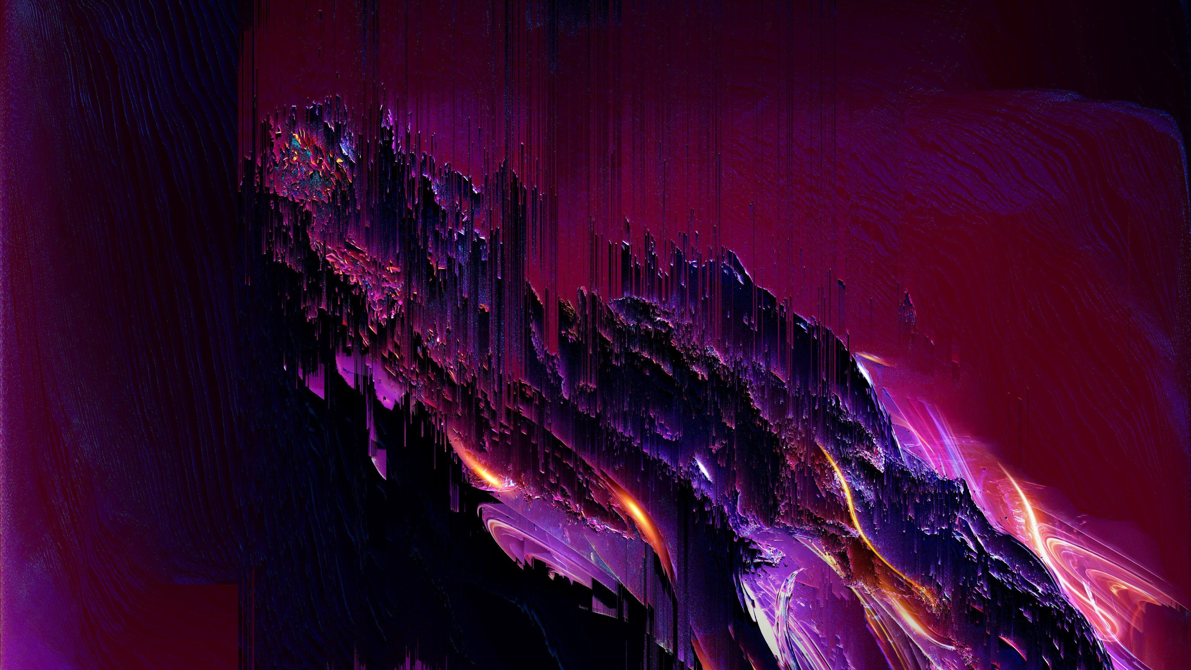 3840x2160 Purple Image Glitch [3840x2160] [aka 4k] (effect) [I FOUND This Months Ago On A Wallpaper Site I Think]