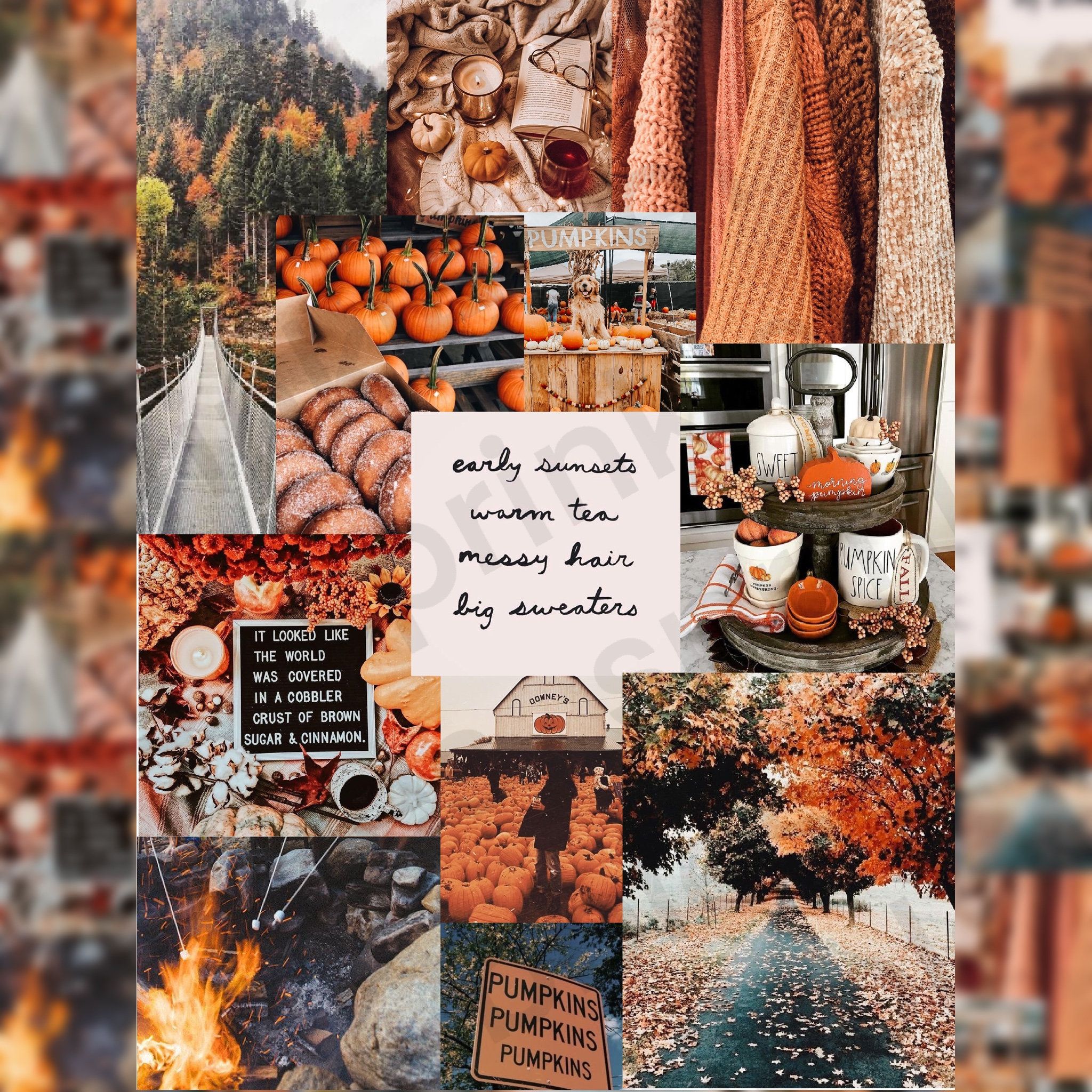2048x2048 Autumn Collage iPad Wallpaper