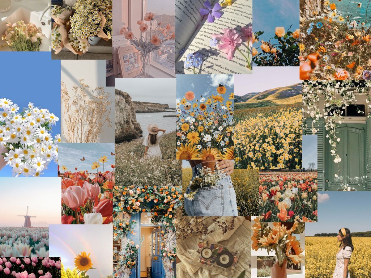 1200x900 Aesthetic Spring Collage Wallpaper