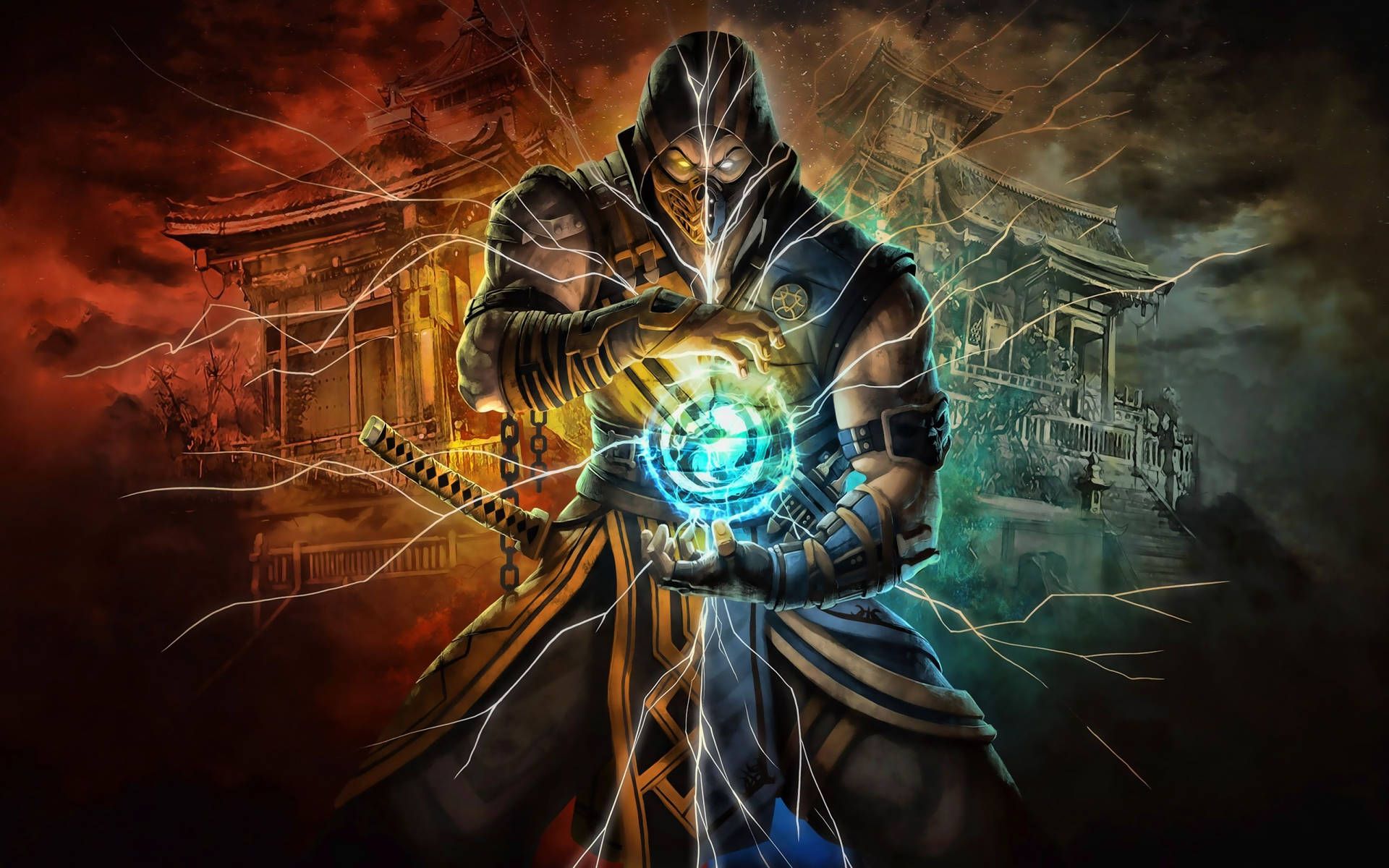 1920x1200 Mortal Kombat Scorpion Vs Sub Zero Wallpaper