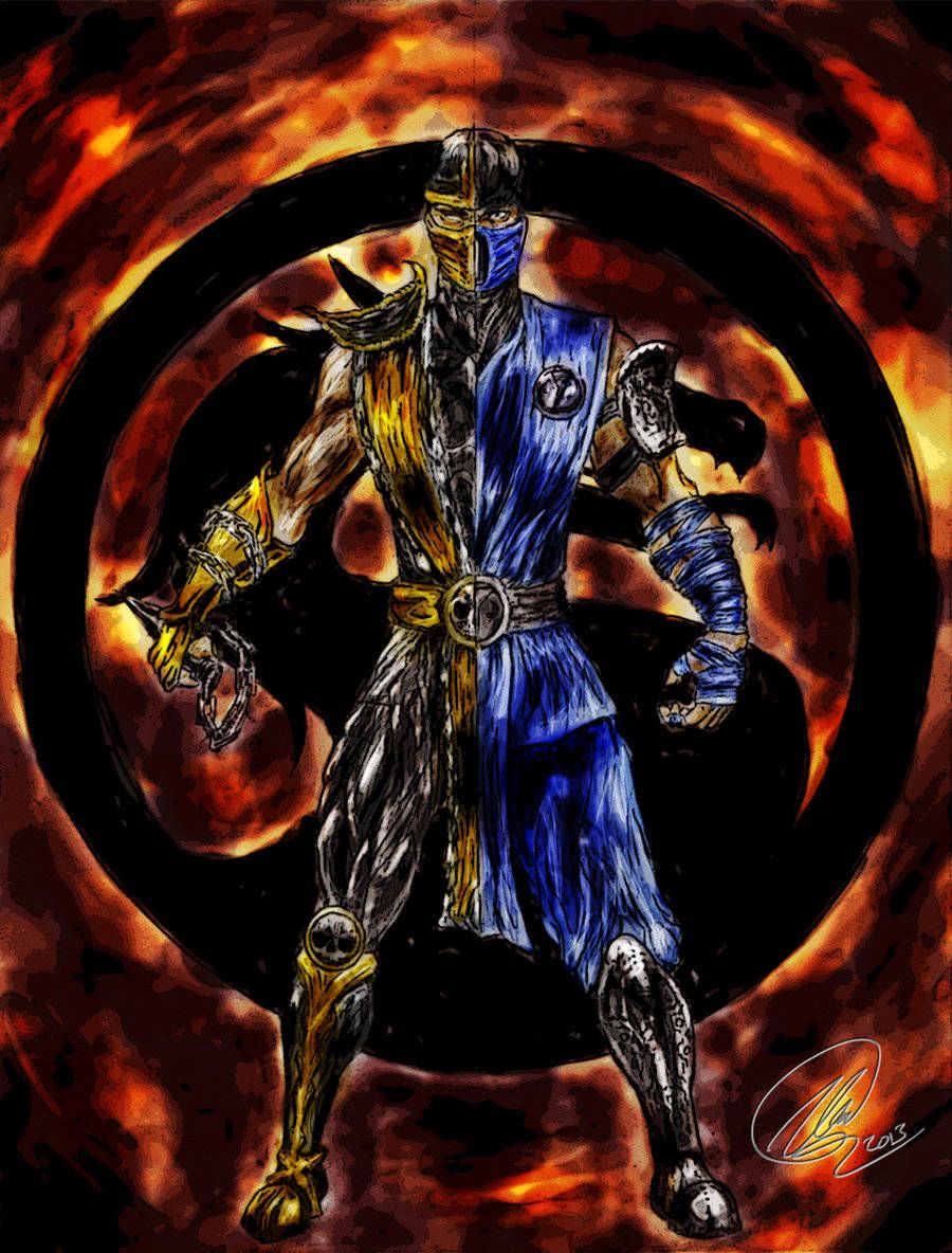 900x1184 Download Mortal Kombat Scorpion Vs Sub Zero Sketch Wallpaper