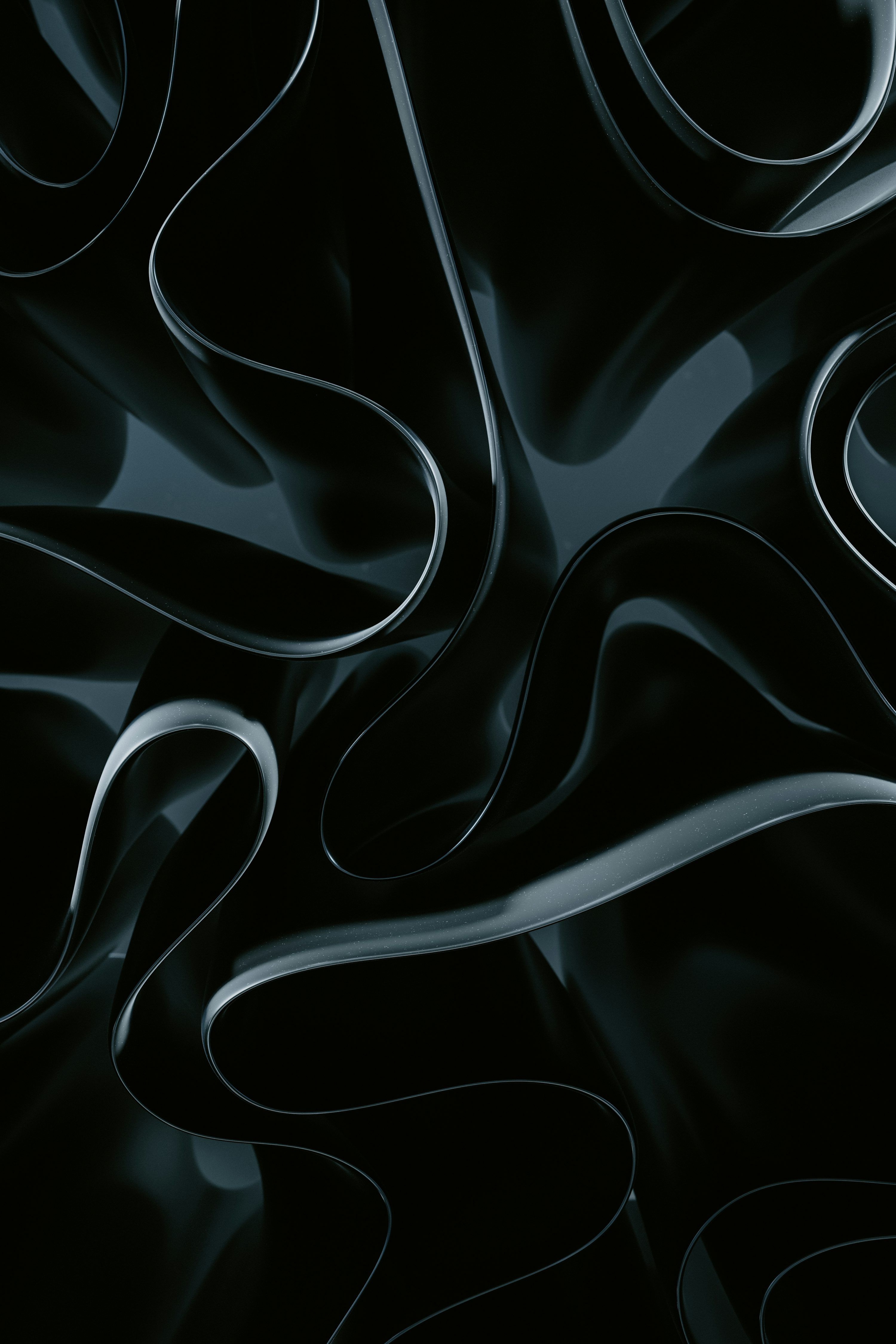 3000x4500 An abstract black background with wavy lines