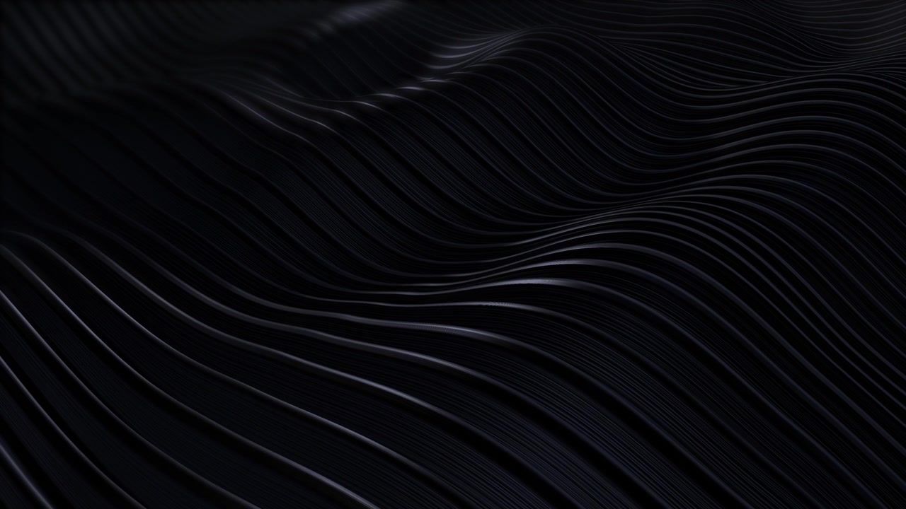 1280x720 Gradient black background with wavy lines