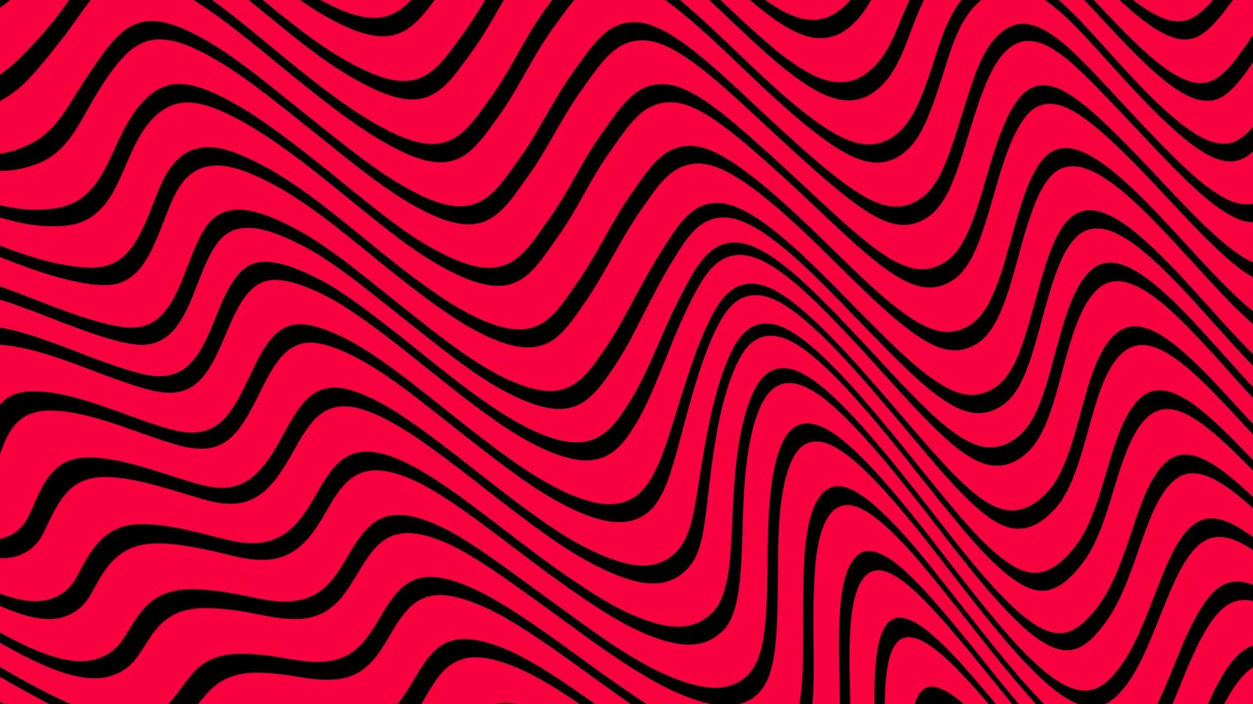 2560x1440 Red And Black Wavy Texture 4K HD Red Aesthetic Wallpaper