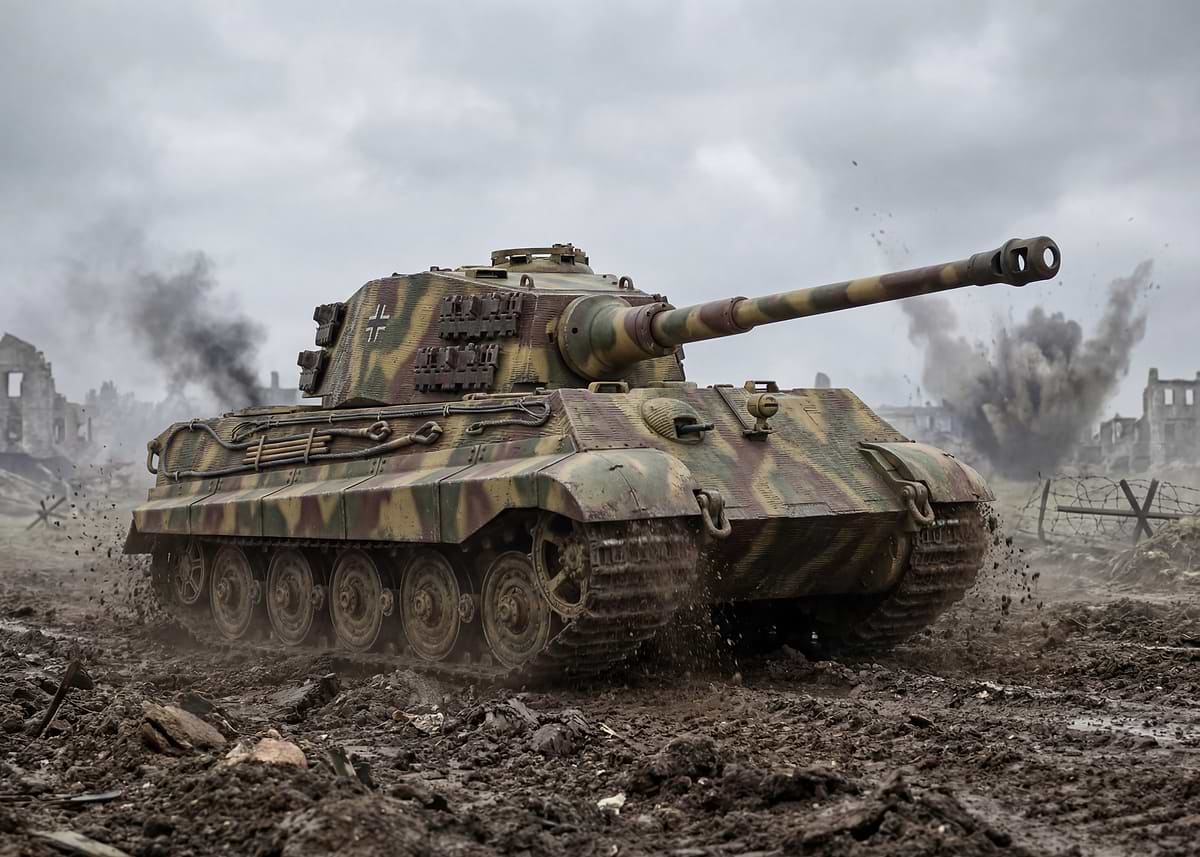 1200x857 King Tiger Tank in Action