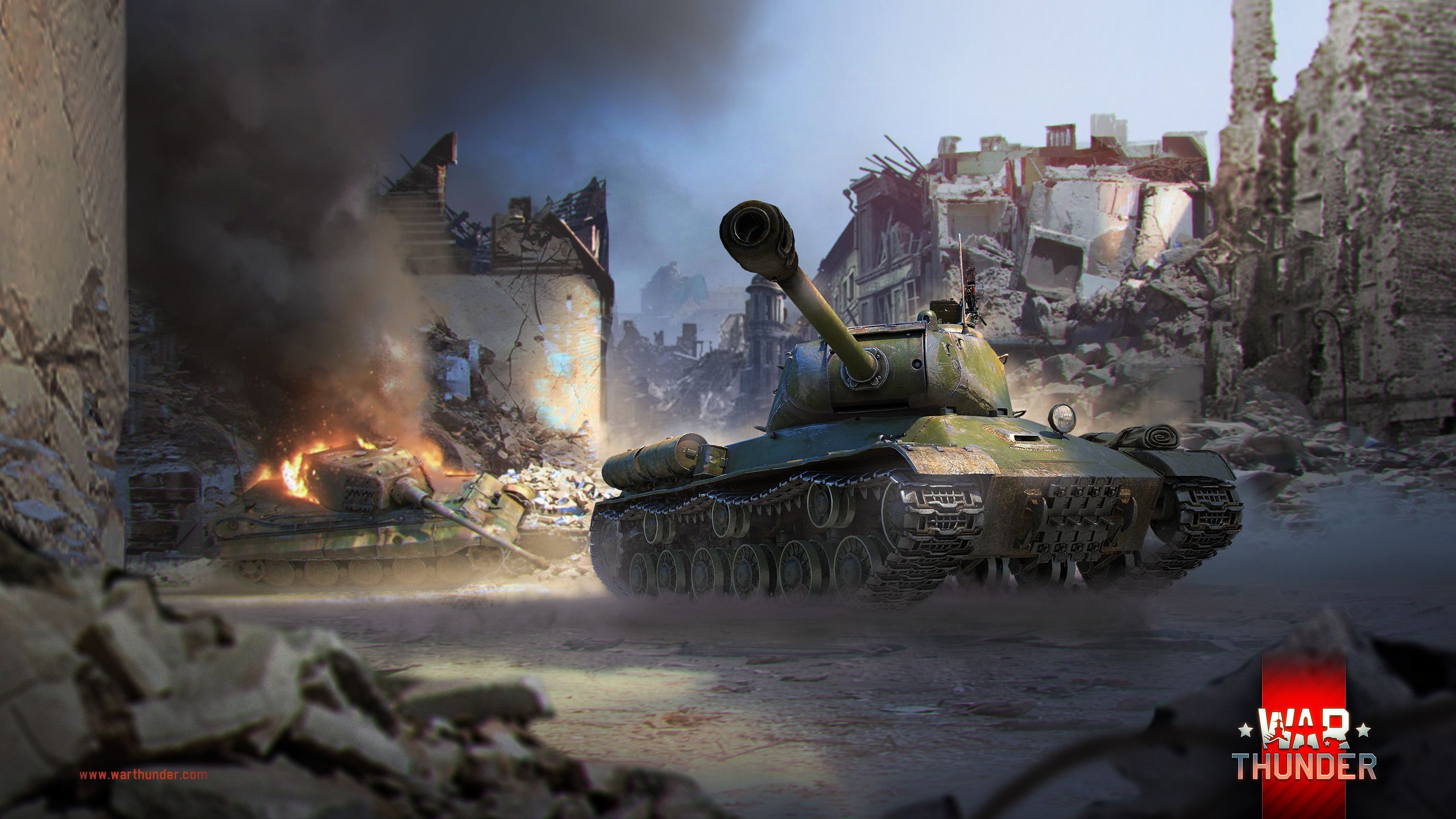 2560x1440 Special Tank Duels: Tiger II Vs IS 2