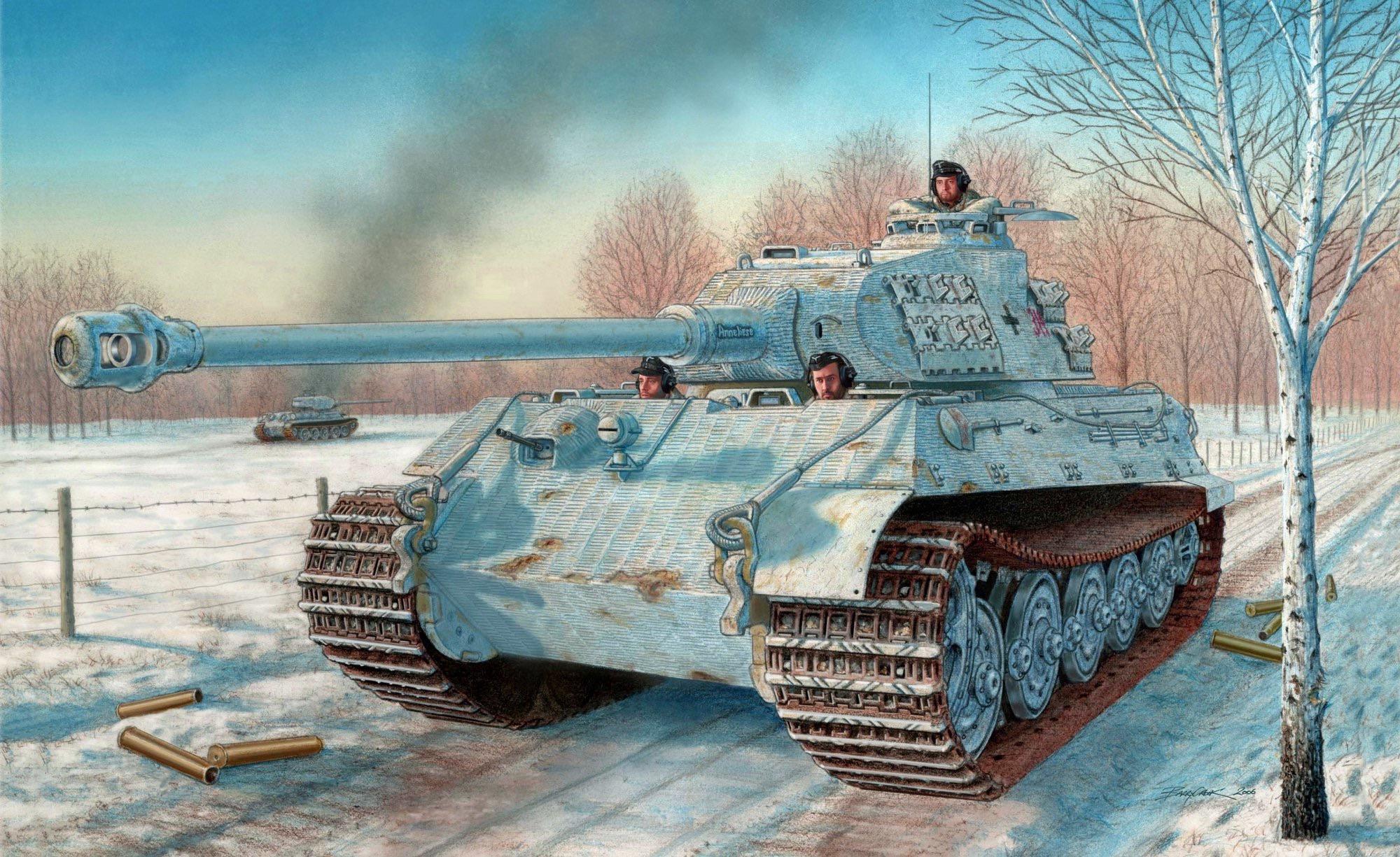 2000x1225 A nice Wallpaper of a Königstiger with early Production turret