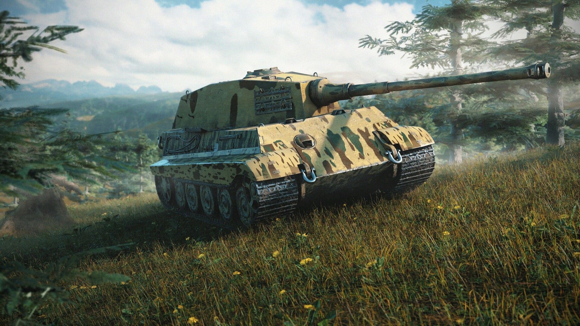 1920x1080 Tiger 2 on misty hill