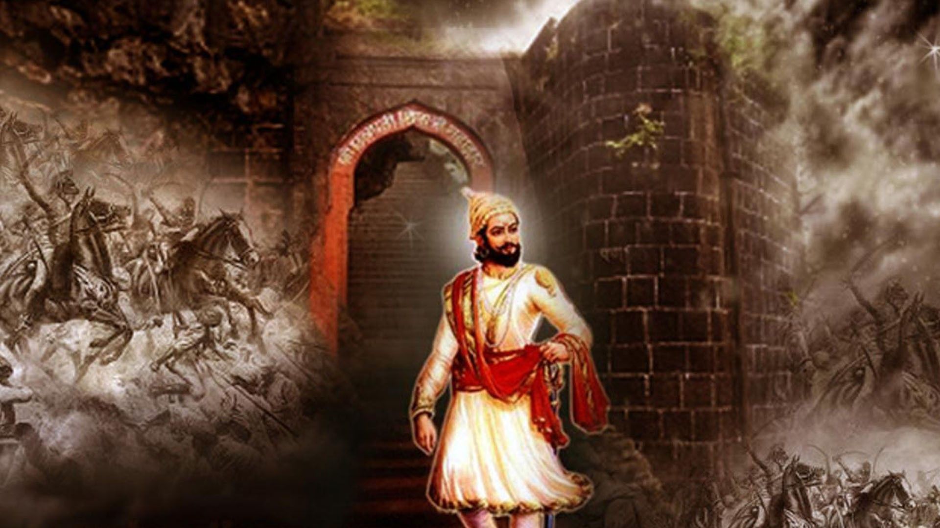 1920x1080 Shivaji Maharaj In Fort Background HD Shivaji Maharaj Wallpaper