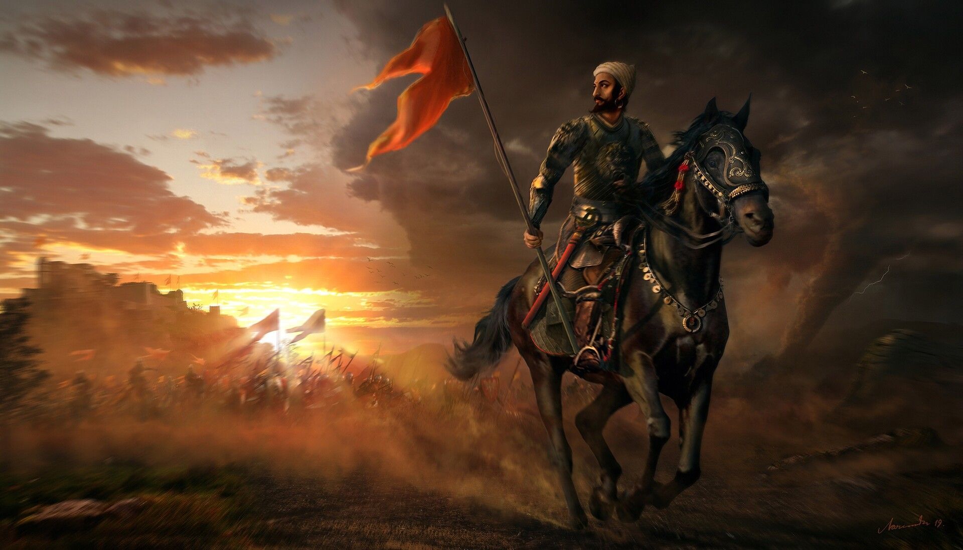 1920x1097 Art inspiration painting ideas. shivaji maharaj landscape, pc wallpaper shivaji maharaj, shivrajyabhishek image hd