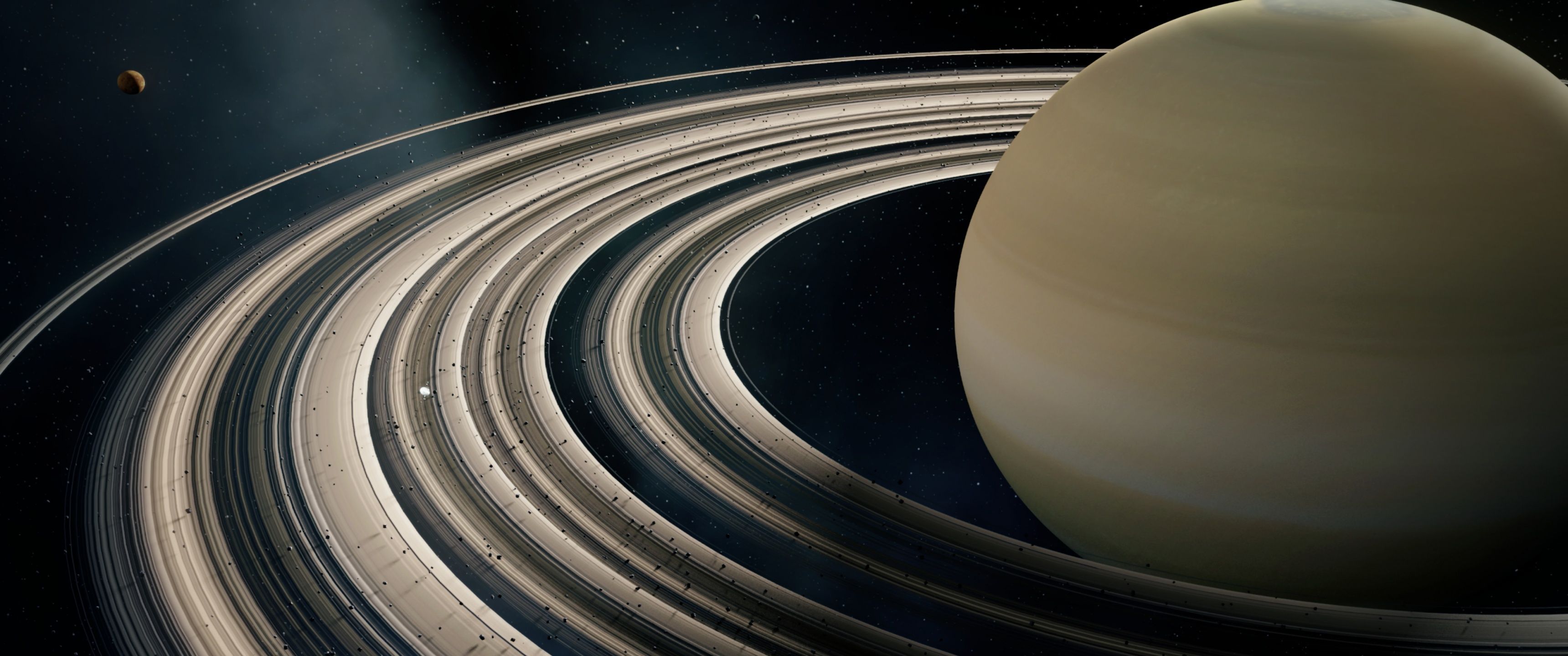 3440x1440 Saturn Wallpaper 4K, Outer space, Solar system