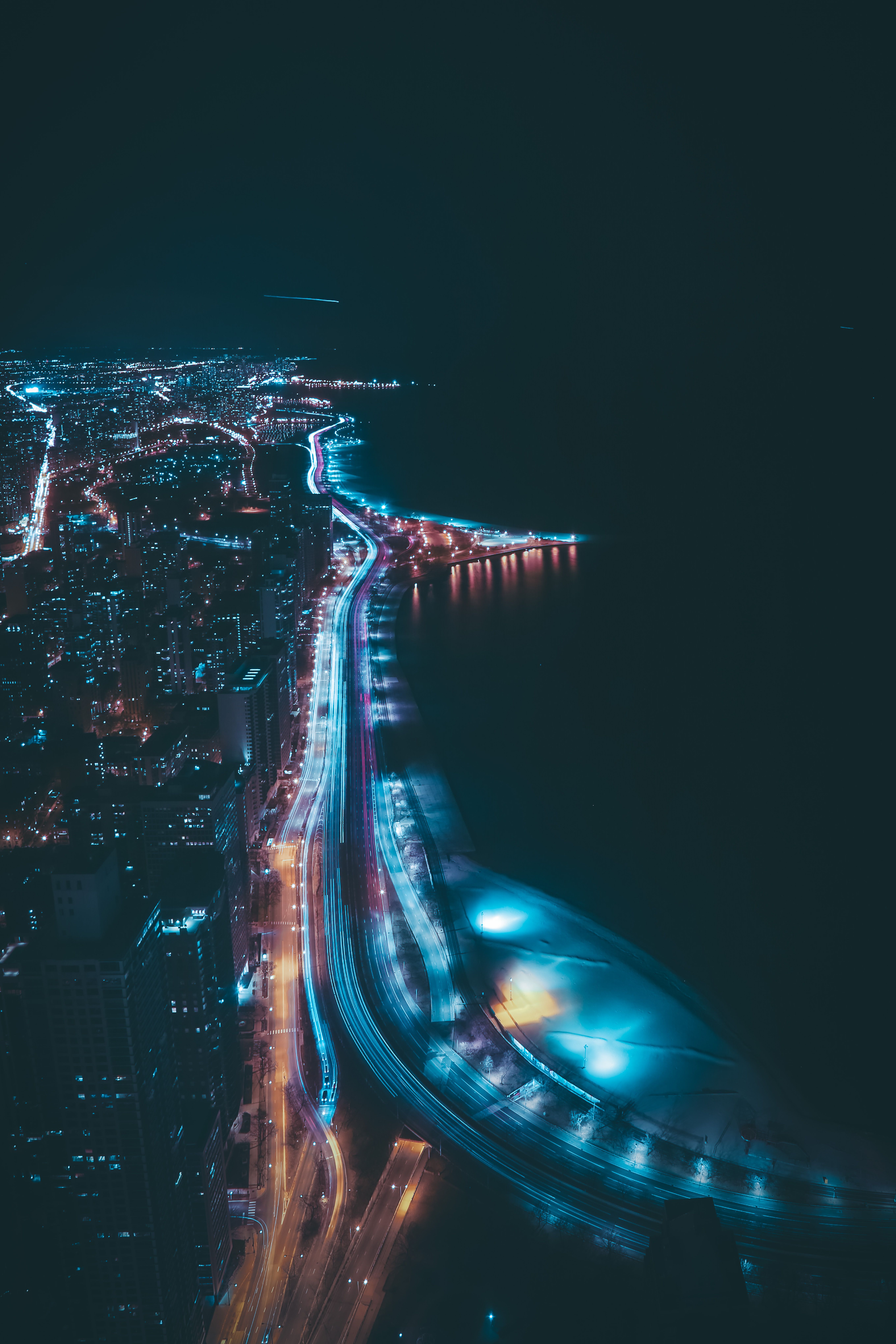 5440x8160 aerial photo of a city at night · Free