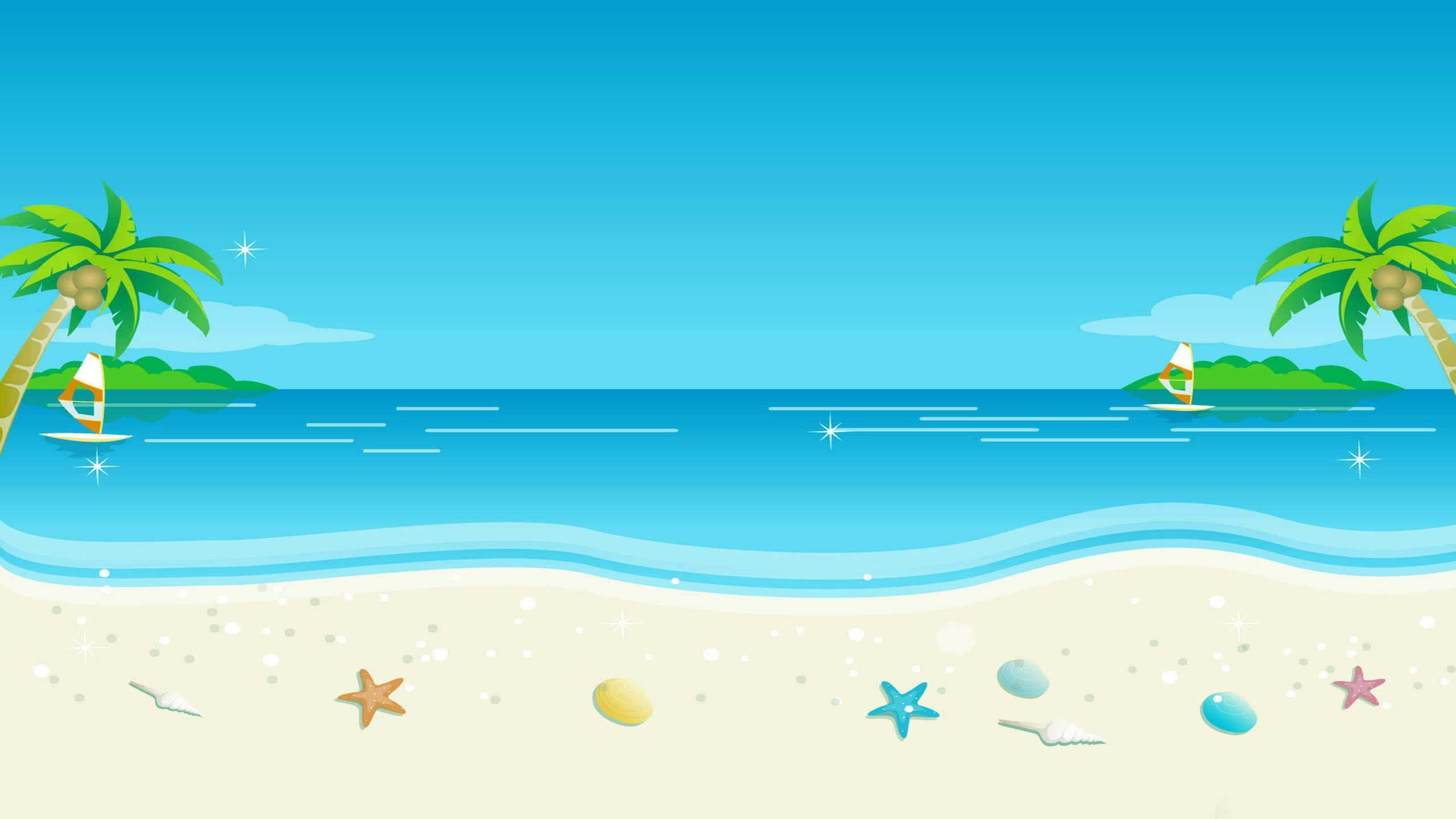 2560x1440 Download Everyone's Favorite Season at the Beach! Wallpaper