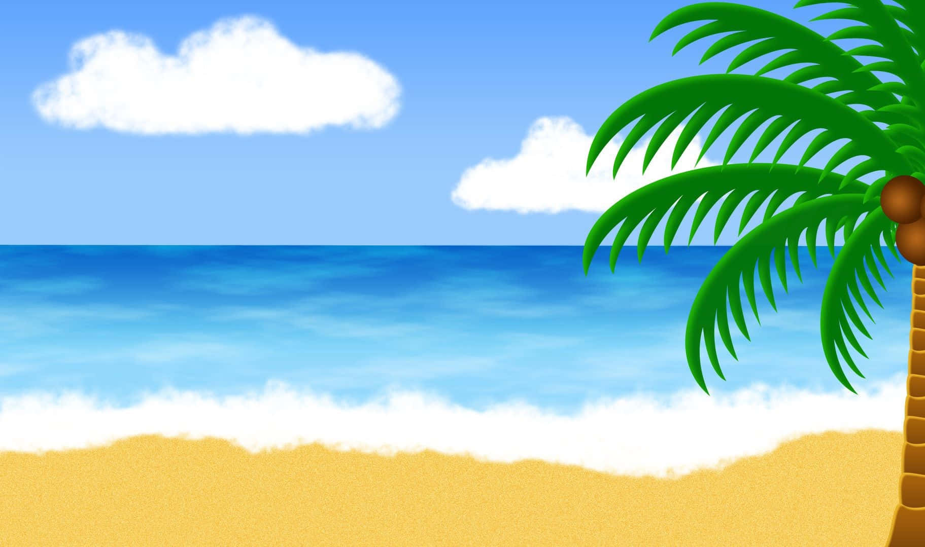 1823x1079 Download Vibrant Sunset Beach Art Wallpaper